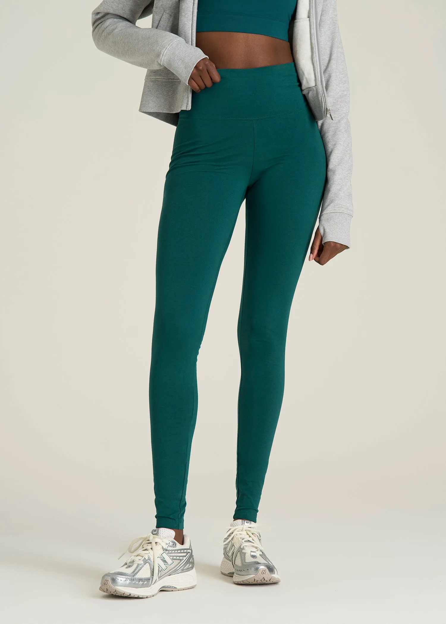 Cotton Leggings for Tall Women in Deep Teal sold by American Tall