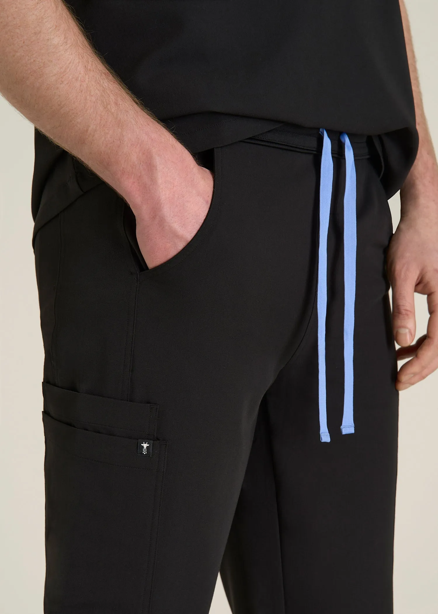Cargo Scrub Pants for Tall Men in Black sold by American Tall product image thumbnail 2