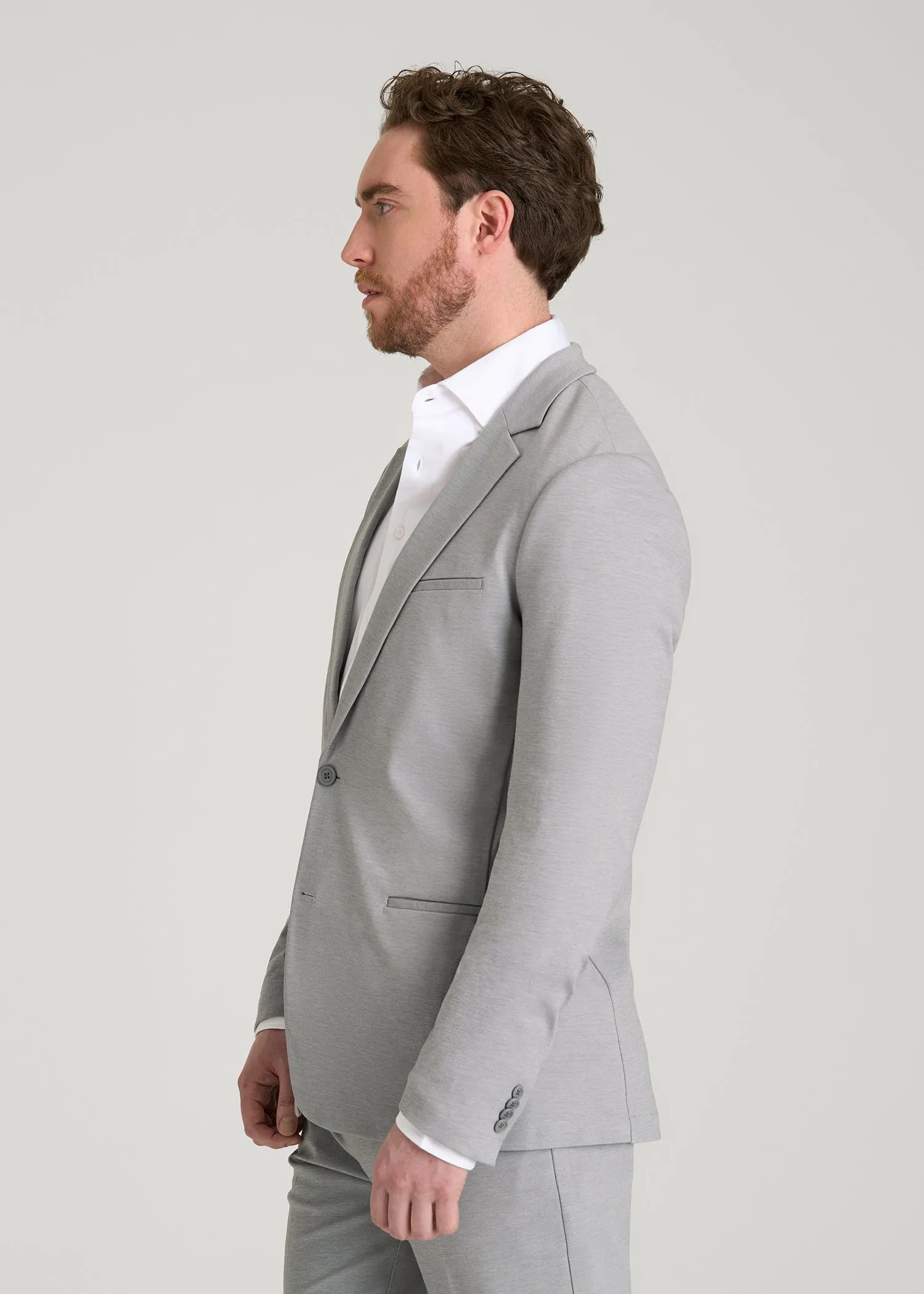 Flex Tech Suit Jacket for Tall Men in Ice Grey Nailhead sold by American Tall product image thumbnail 3
