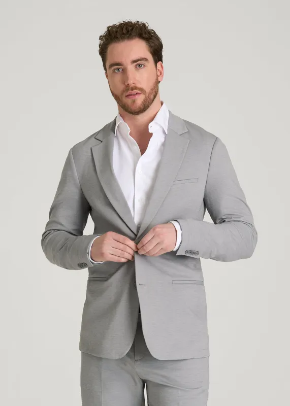 Flex Tech Suit Jacket for Tall Men in Ice Grey Nailhead made by American Tall