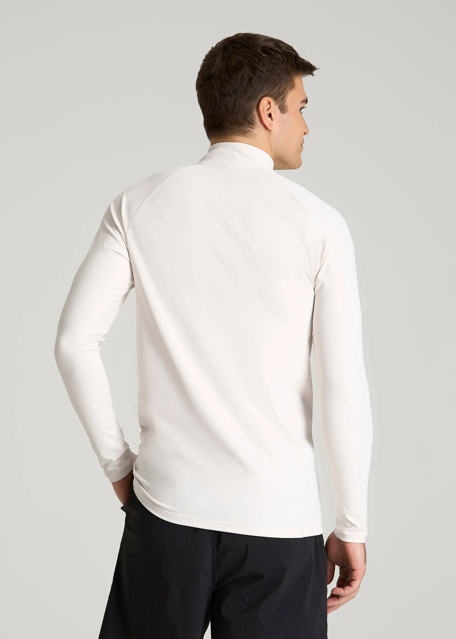 Quarter Zip Long Sleeves Rashguard for Tall Men in White Sand sold by American Tall product image thumbnail 5