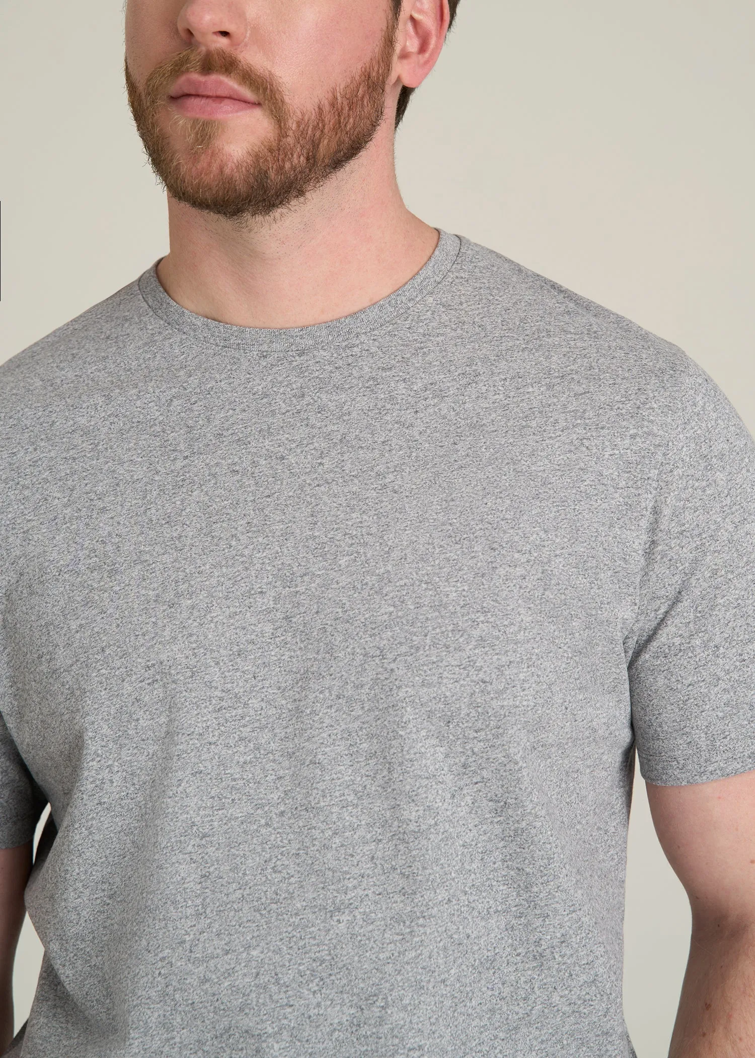 Core Cotton Crewneck Tee for Tall Men in Heathered Grey sold by American Tall product image thumbnail 2