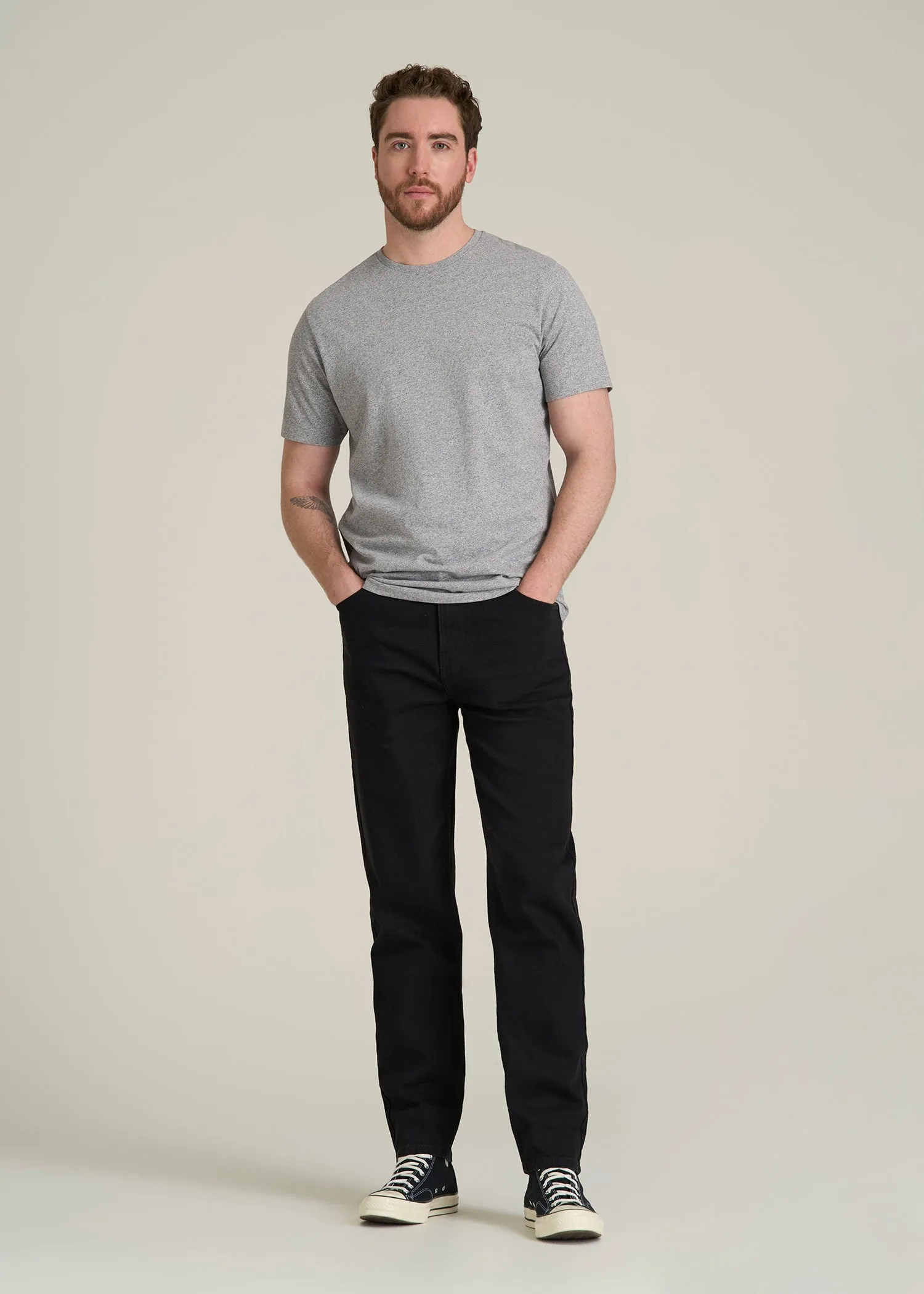 Core Cotton Crewneck Tee for Tall Men in Heathered Grey sold by American Tall product image thumbnail 4
