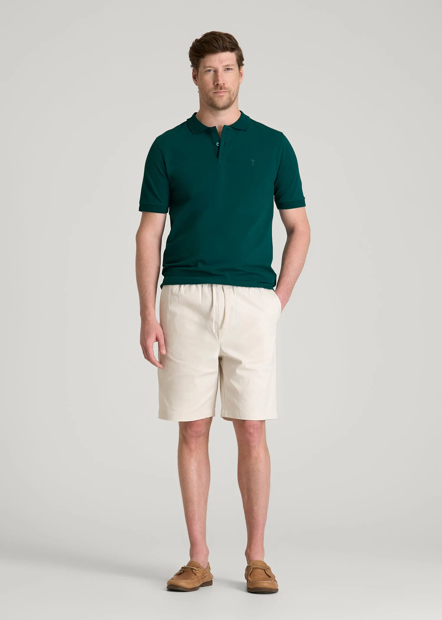 Classic Polo with Embroidered Logo for Tall Men in Deep Teal sold by American Tall product image thumbnail 4