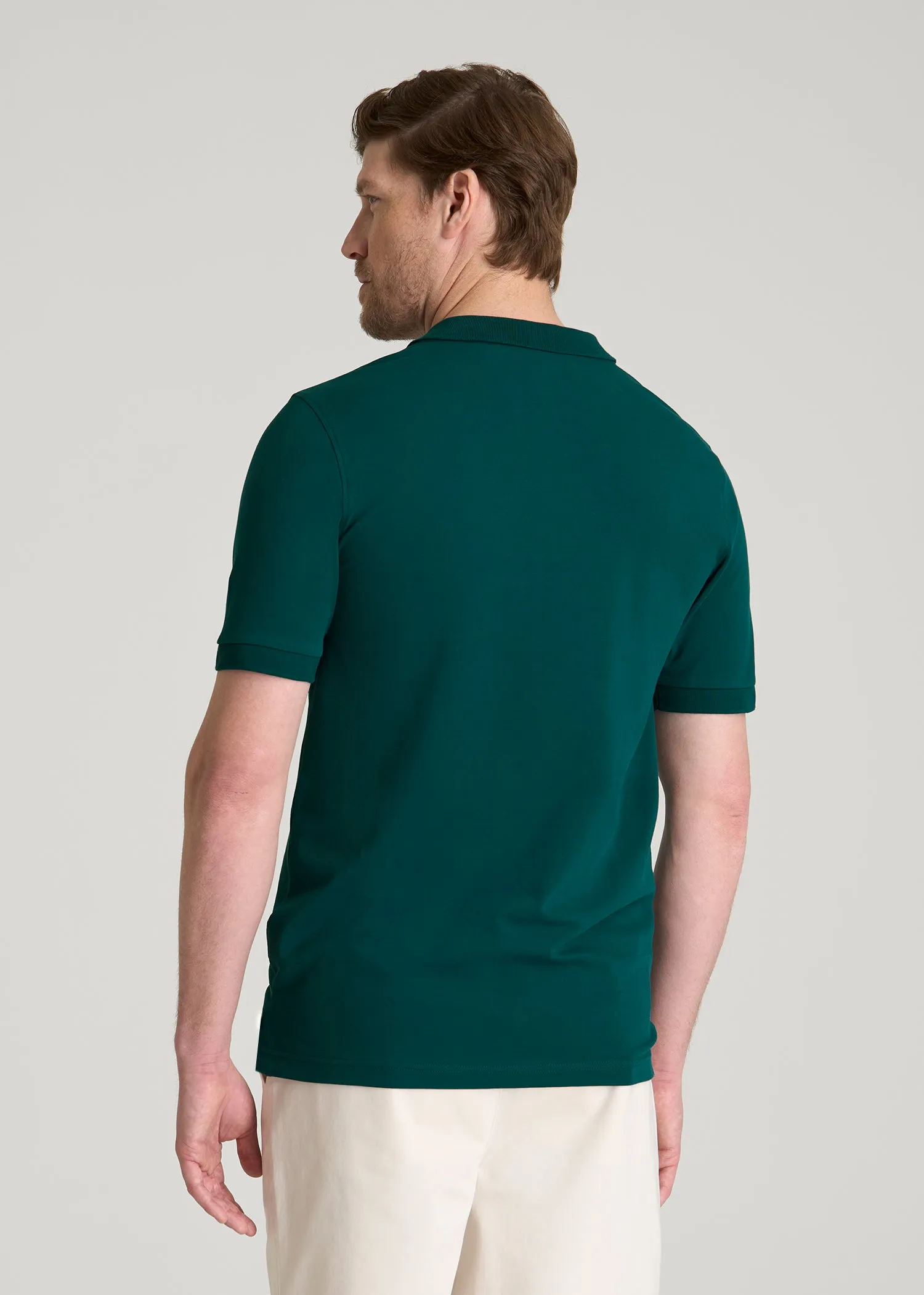 Classic Polo with Embroidered Logo for Tall Men in Deep Teal sold by American Tall product image thumbnail 5