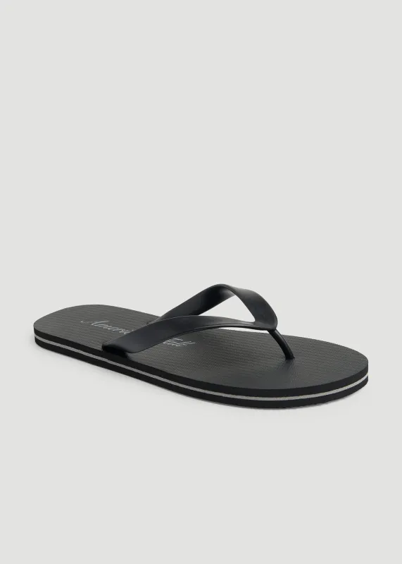 Men's Flip-Flop in Black/Grey made by American Tall