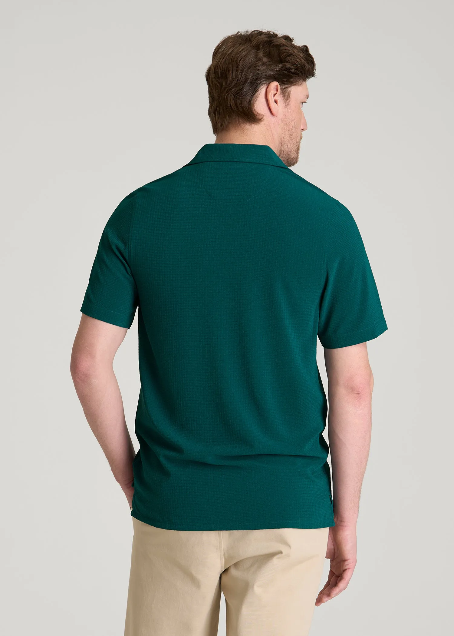 Coastal Perforated Button shirt for Tall Men in Deep Teal sold by American Tall product image thumbnail 5