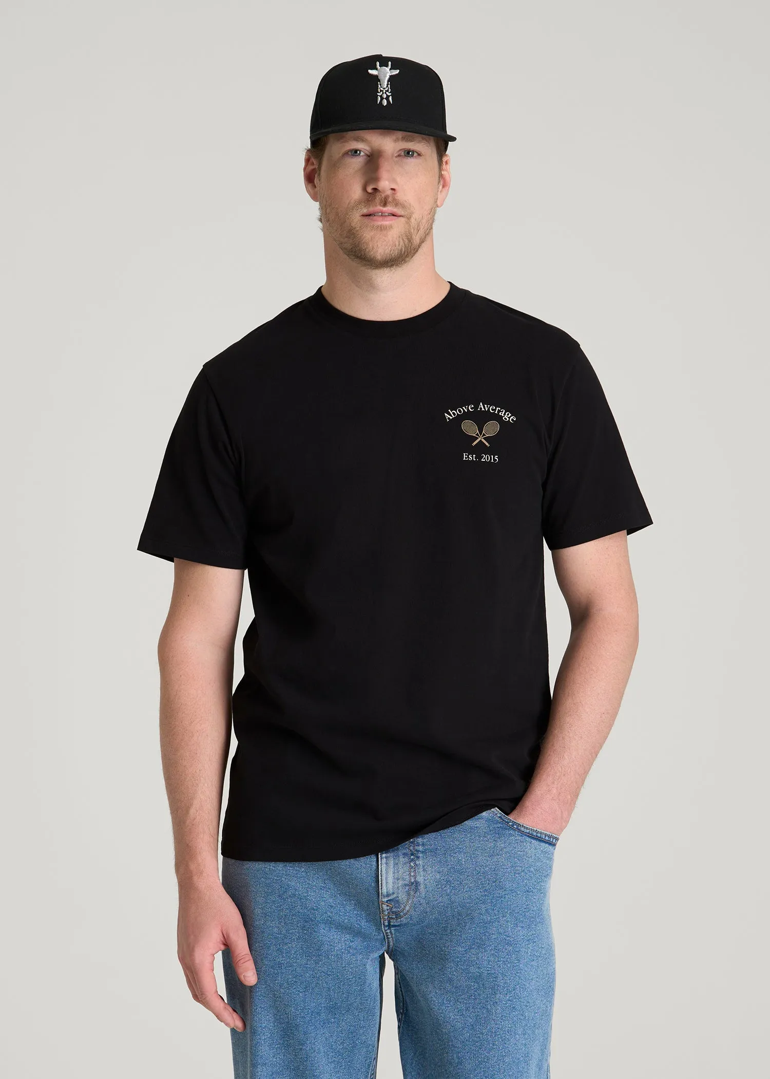 Country Club Graphic Tee for Tall Men in Black sold by American Tall