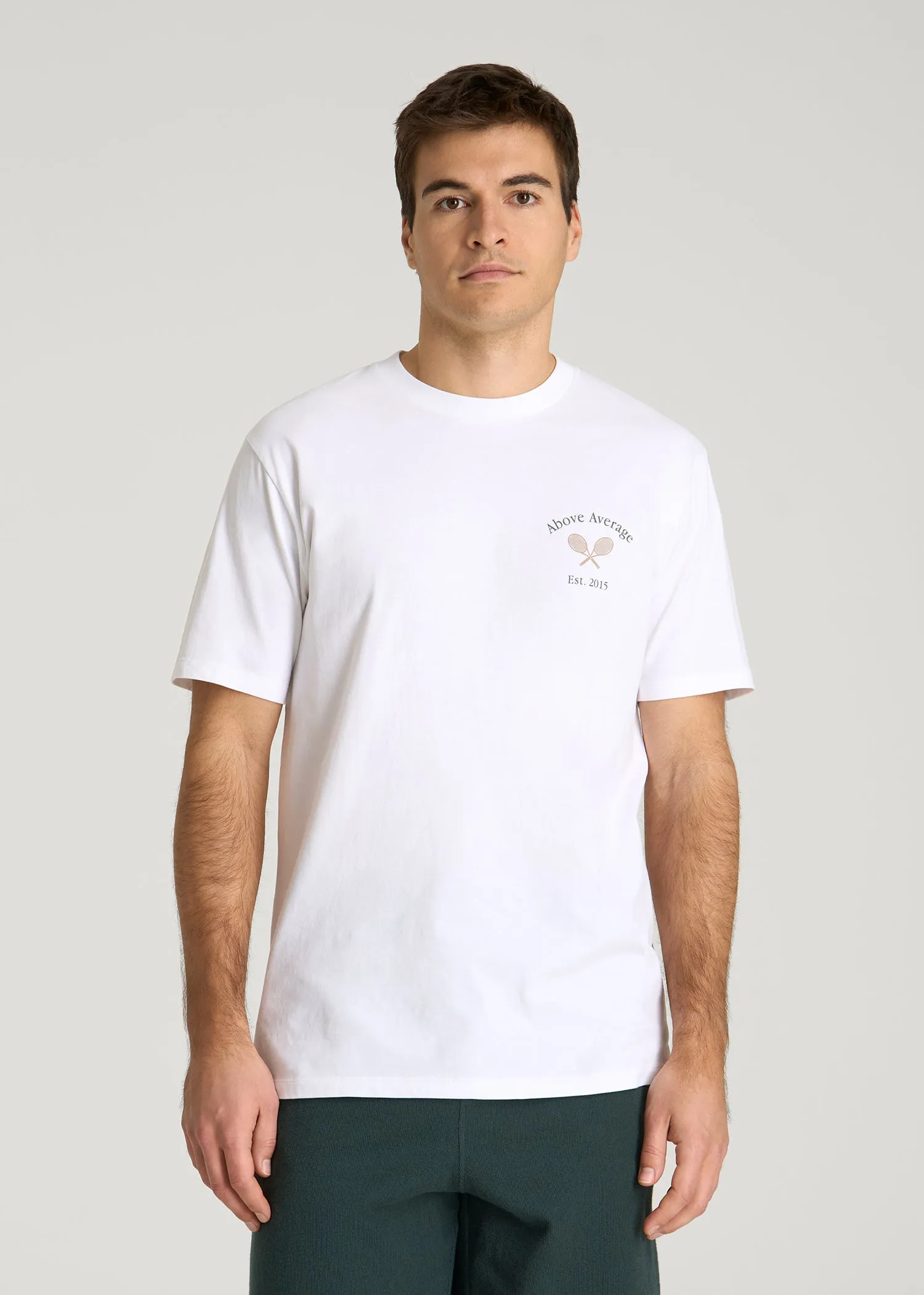Country Club Graphic Tee for Tall Men in White sold by American Tall