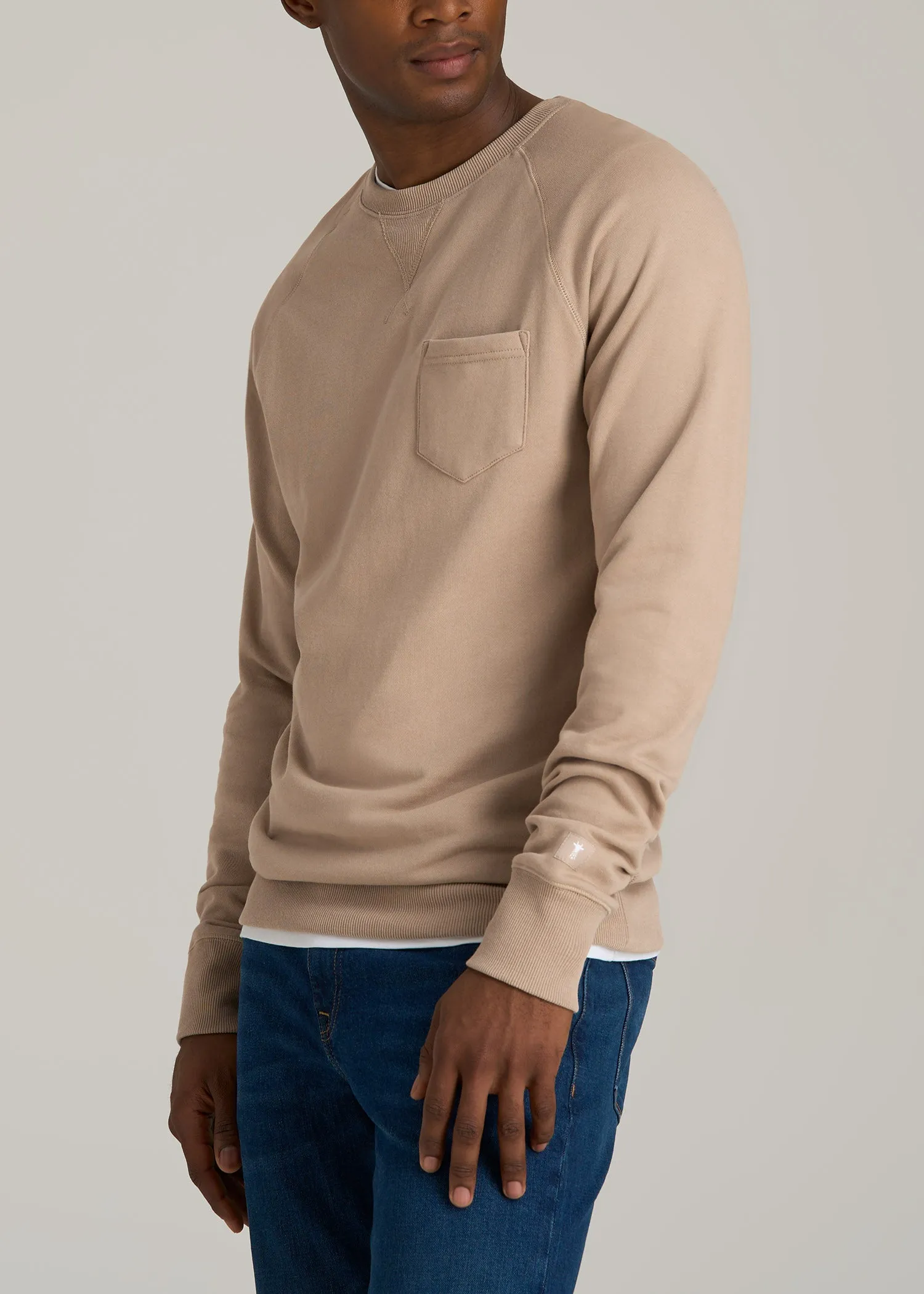 Wearever 2.0 French Terry Crewneck Sweatshirt for Tall Men in Light Camel sold by American Tall product image thumbnail 3