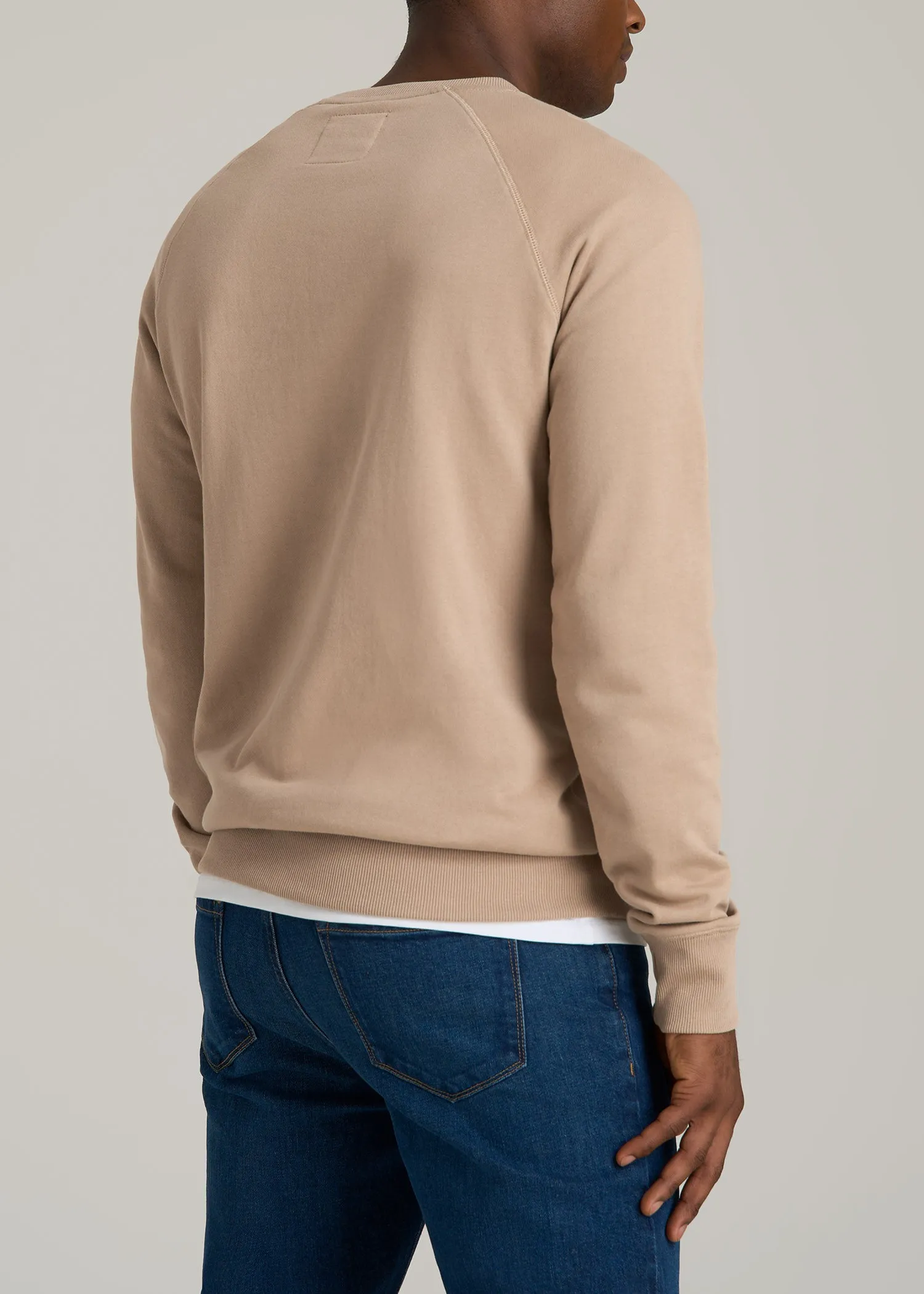 Wearever 2.0 French Terry Crewneck Sweatshirt for Tall Men in Light Camel sold by American Tall product image thumbnail 5