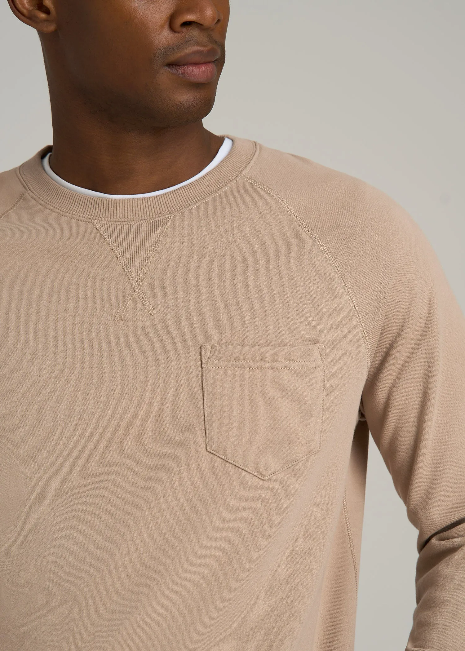 Wearever 2.0 French Terry Crewneck Sweatshirt for Tall Men in Light Camel sold by American Tall product image thumbnail 2