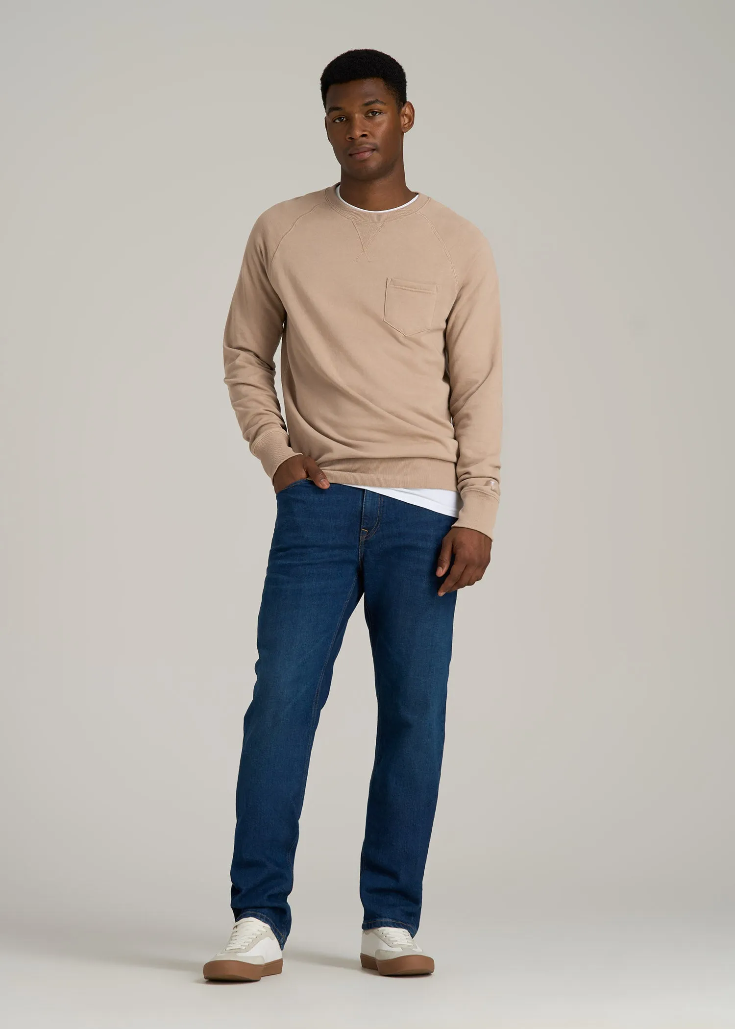 Wearever 2.0 French Terry Crewneck Sweatshirt for Tall Men in Light Camel sold by American Tall product image thumbnail 4