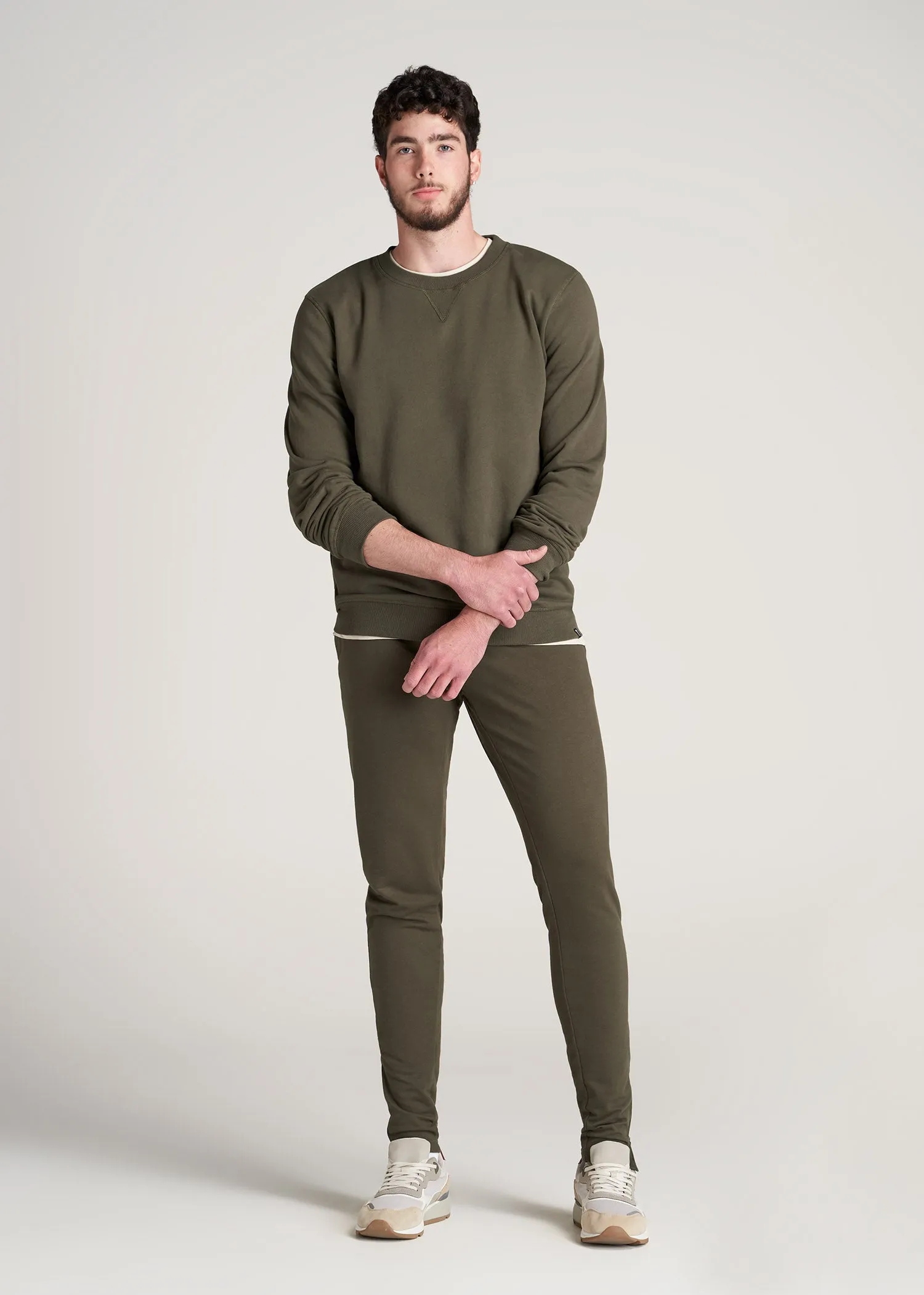 SLIM-FIT Lightweight French Terry Joggers for Tall Men in Camo Green sold by American Tall product image thumbnail 4