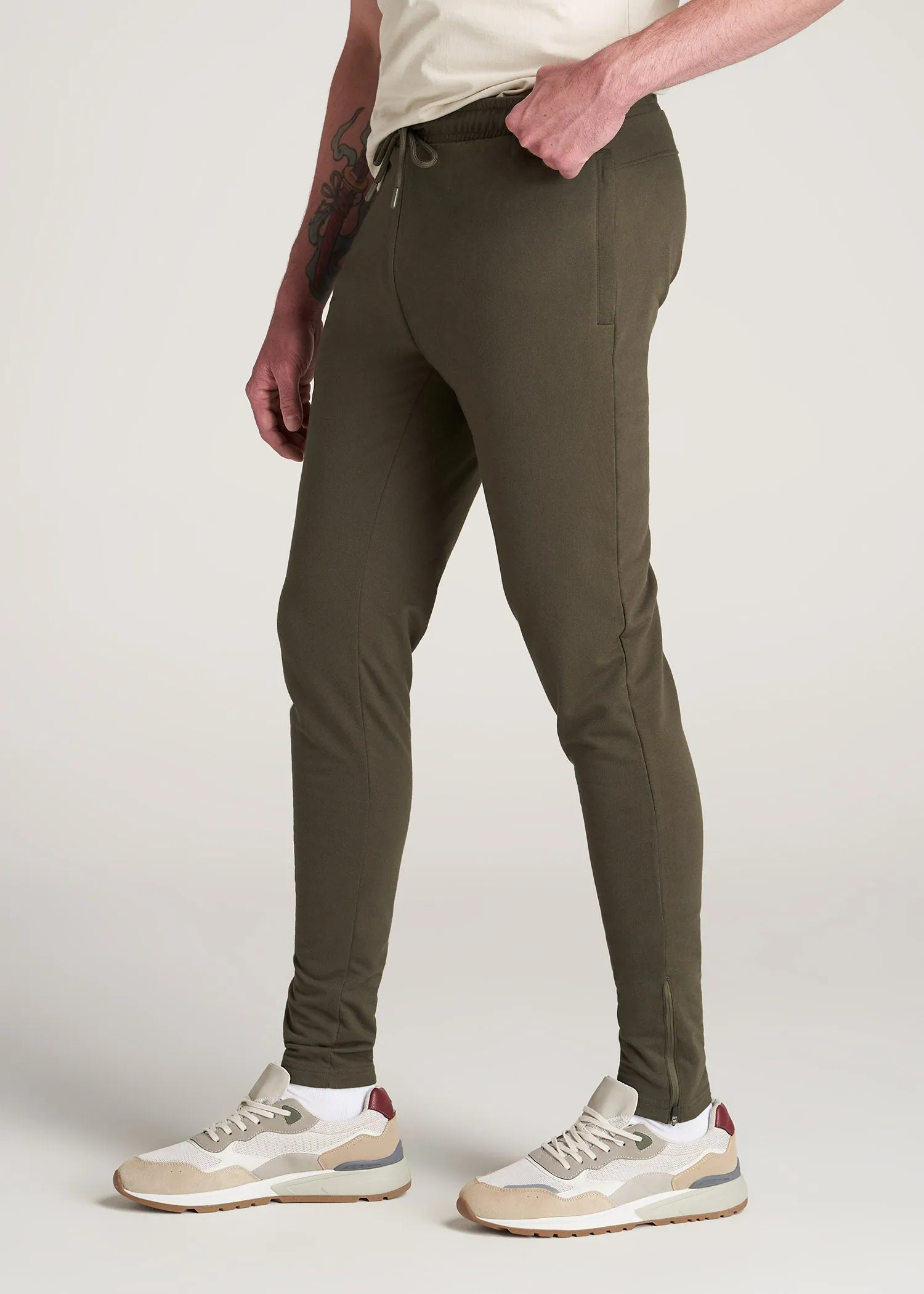 SLIM-FIT Lightweight French Terry Joggers for Tall Men in Camo Green sold by American Tall product image thumbnail 3