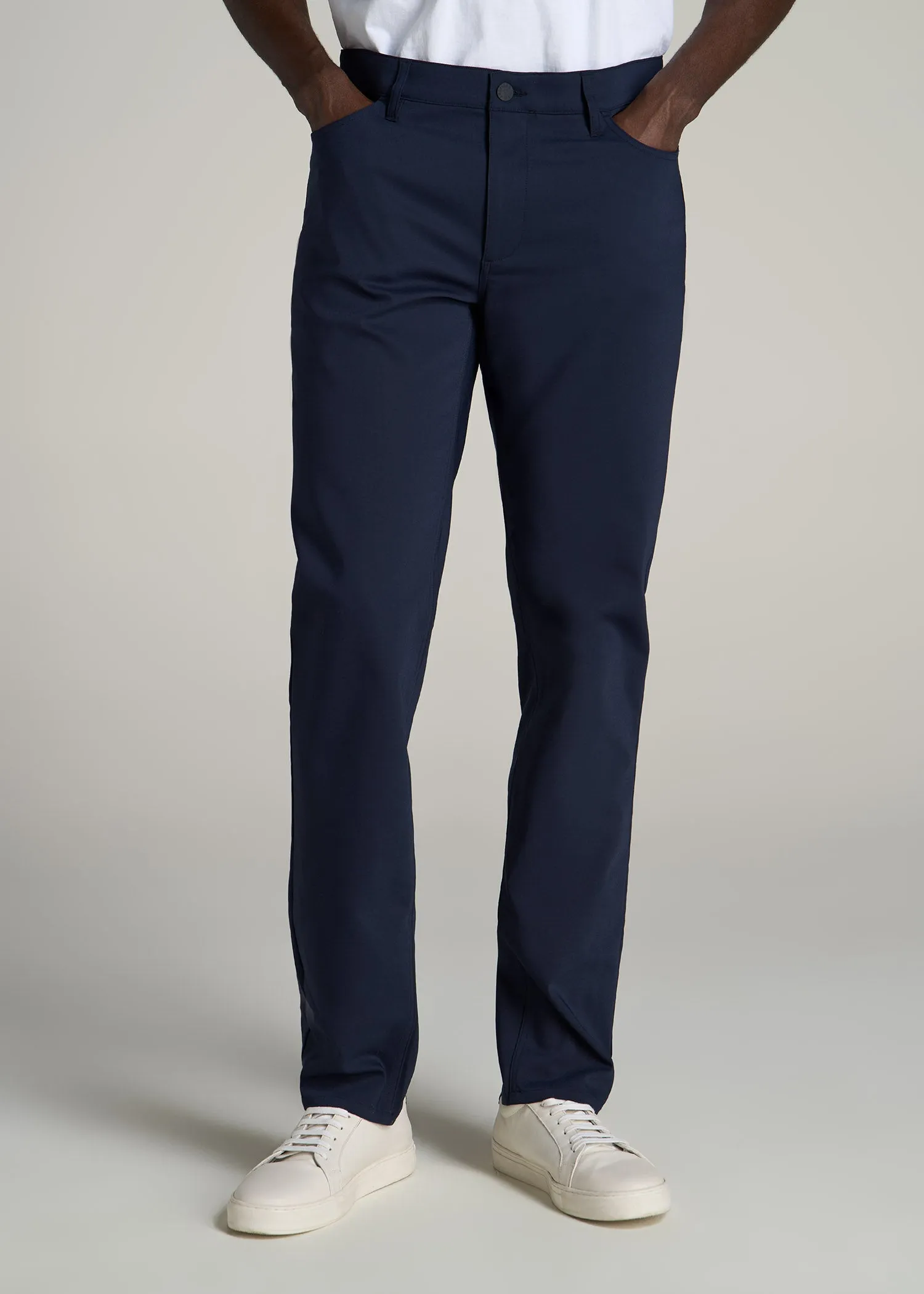 365 Stretch 5-Pocket TAPERED Pants for Tall Men in Evening Blue sold by American Tall