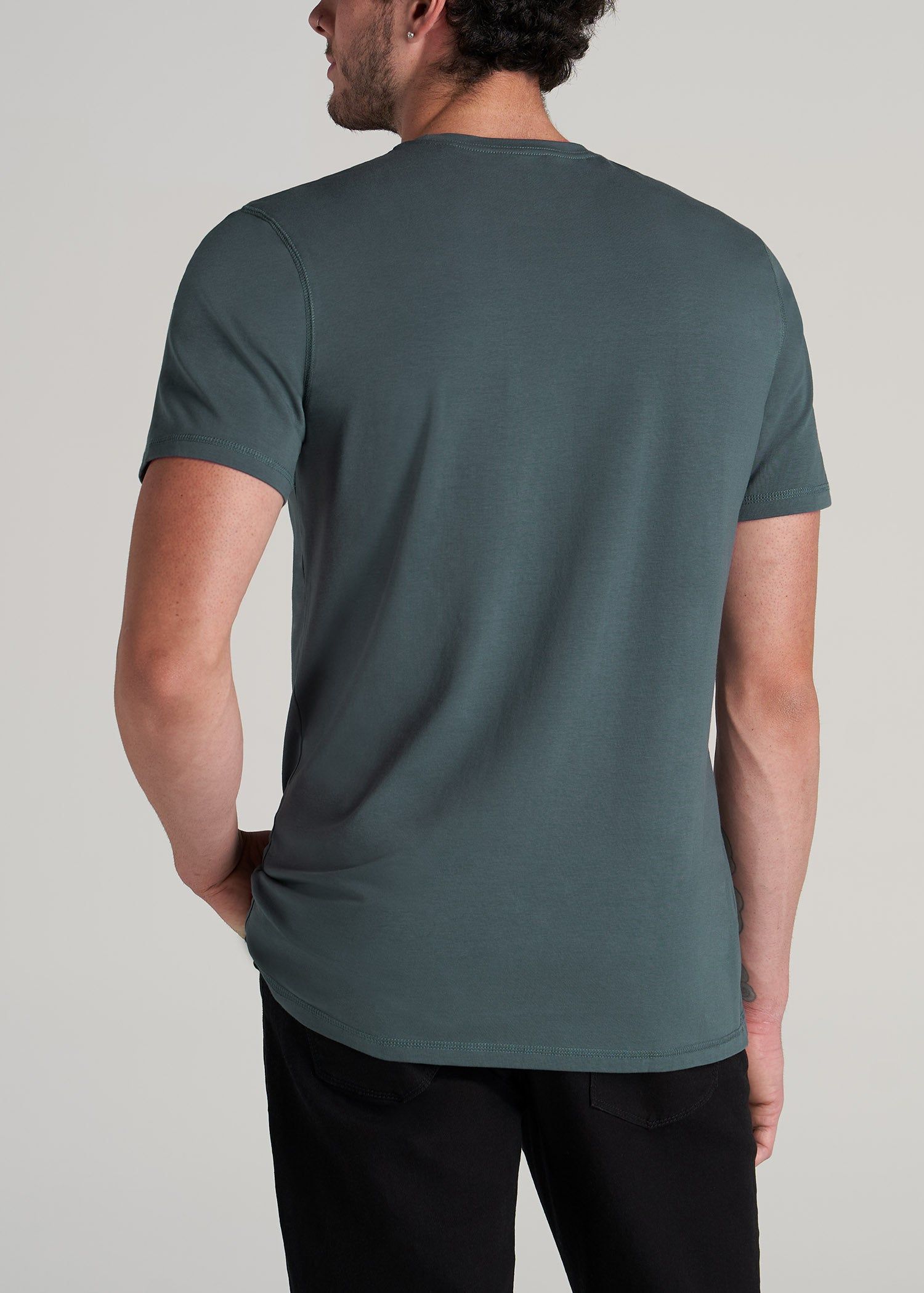 The Essential REGULAR-FIT Crew-Neck Men's Tall Tees in Dark Cyan sold by American Tall product image thumbnail 5