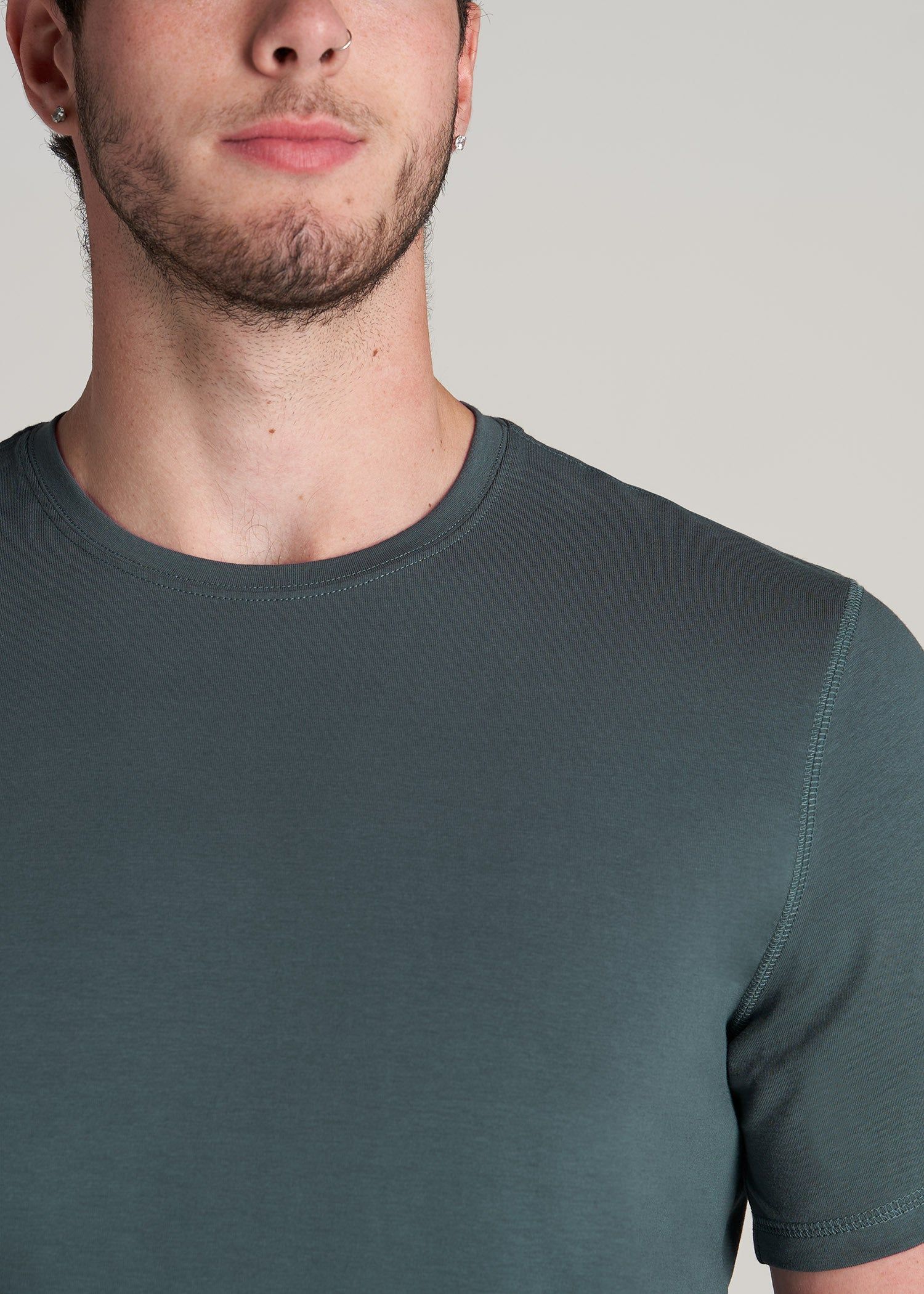 The Essential REGULAR-FIT Crew-Neck Men's Tall Tees in Dark Cyan sold by American Tall product image thumbnail 2