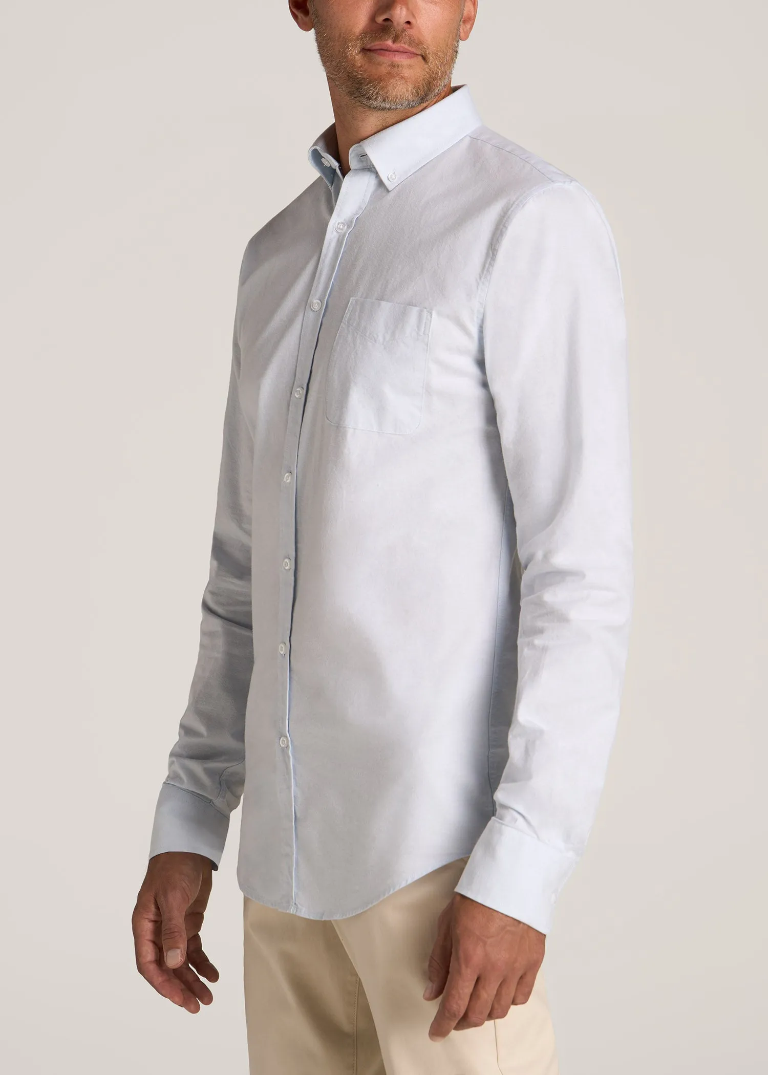 Washed Oxford Shirt for Tall Men in Light Blue sold by American Tall product image thumbnail 3