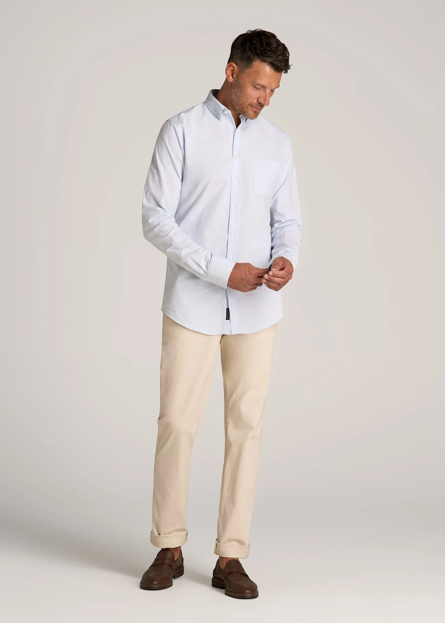 Washed Oxford Shirt for Tall Men in Light Blue sold by American Tall product image thumbnail 4