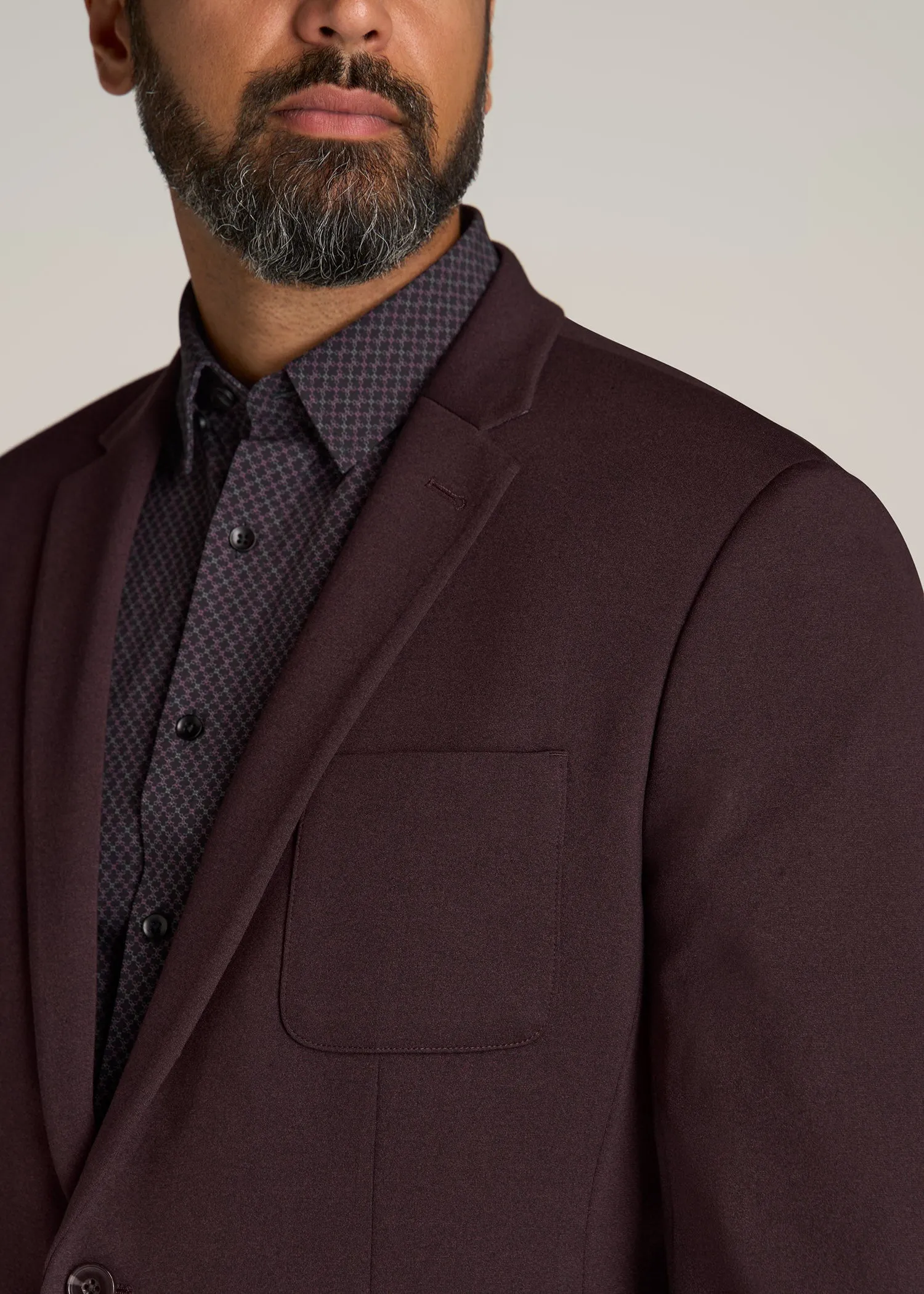 Men's Tall Blazer in Dark Maroon Mix sold by American Tall product image thumbnail 5