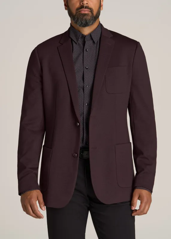 Men's Tall Blazer in Dark Maroon Mix sold by American Tall