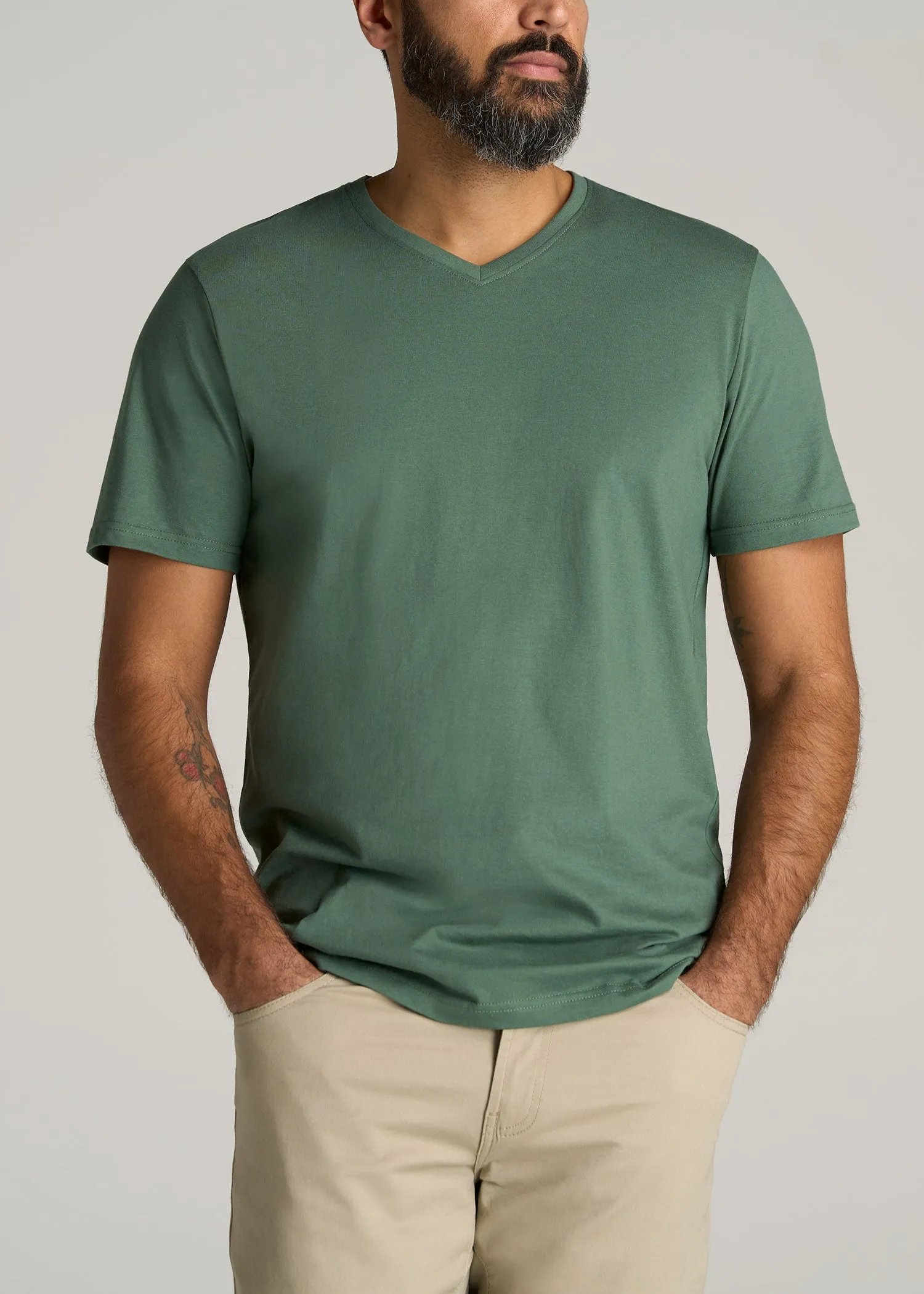The Everyday REGULAR-FIT V-Neck Tall Men's T-Shirt in Forest Green sold by American Tall