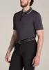 A.T. Performance Tipped Golf Polo for Tall Men in Charcoal sold by American Tall