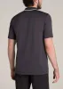 A.T. Performance Tipped Golf Polo for Tall Men in Charcoal sold by American Tall