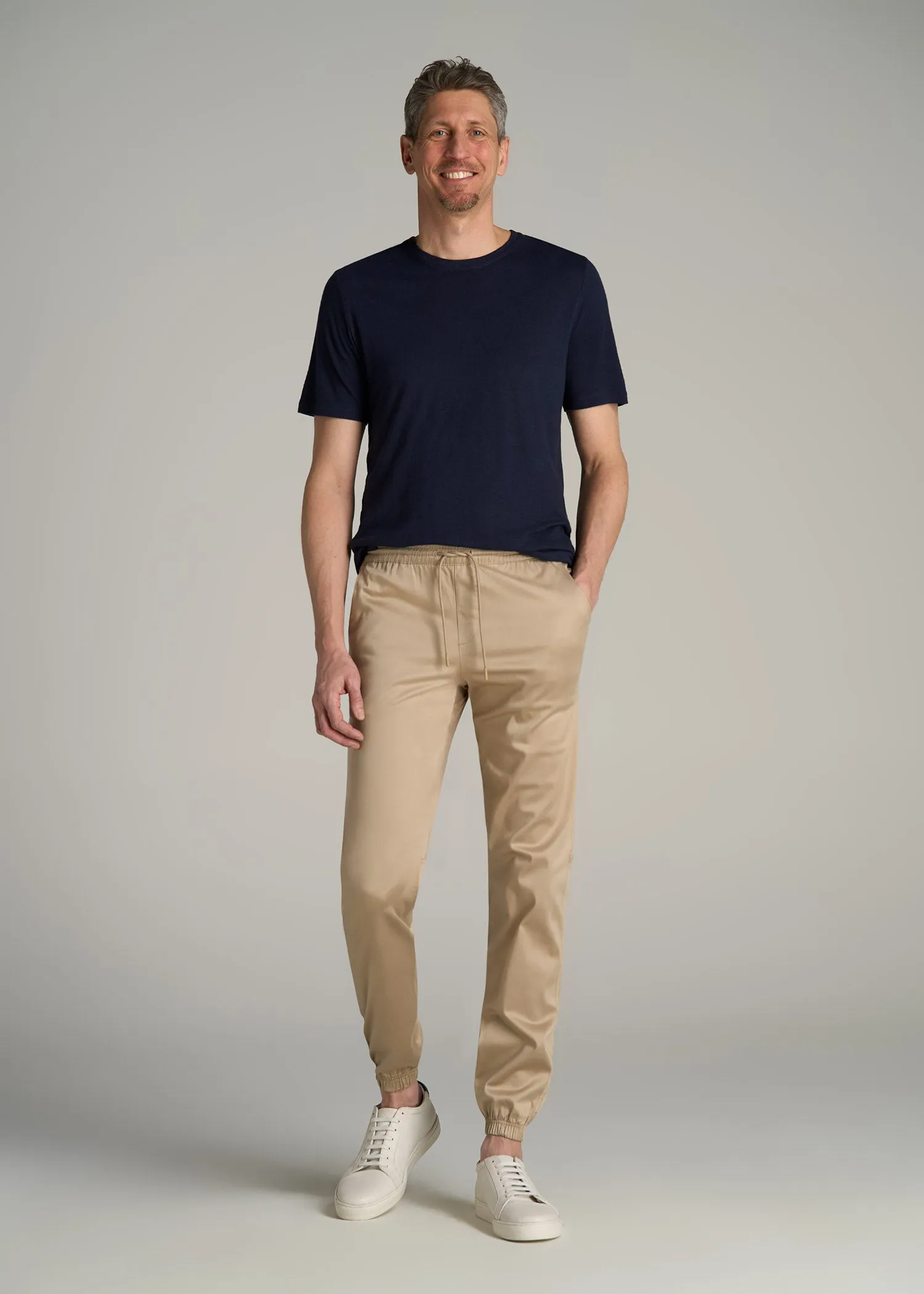 Stretch Twill Jogger Pants for Tall Men in Desert Khaki sold by American Tall product image thumbnail 4