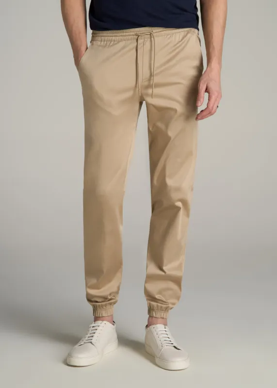 Stretch Twill Tall Men's Jogger Pants in Desert Khaki sold by American Tall
