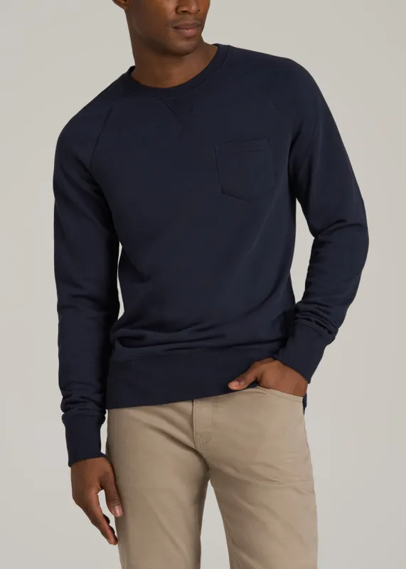 Wearever 2.0 French Terry Crewneck Sweatshirt for Tall Men in Evening Blue sold by American Tall
