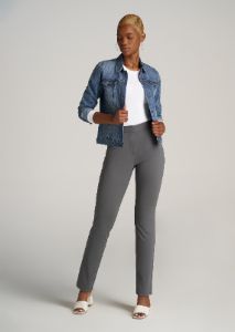 SLIM-Fit Dress Pants for Tall Women in Slate sold by American Tall