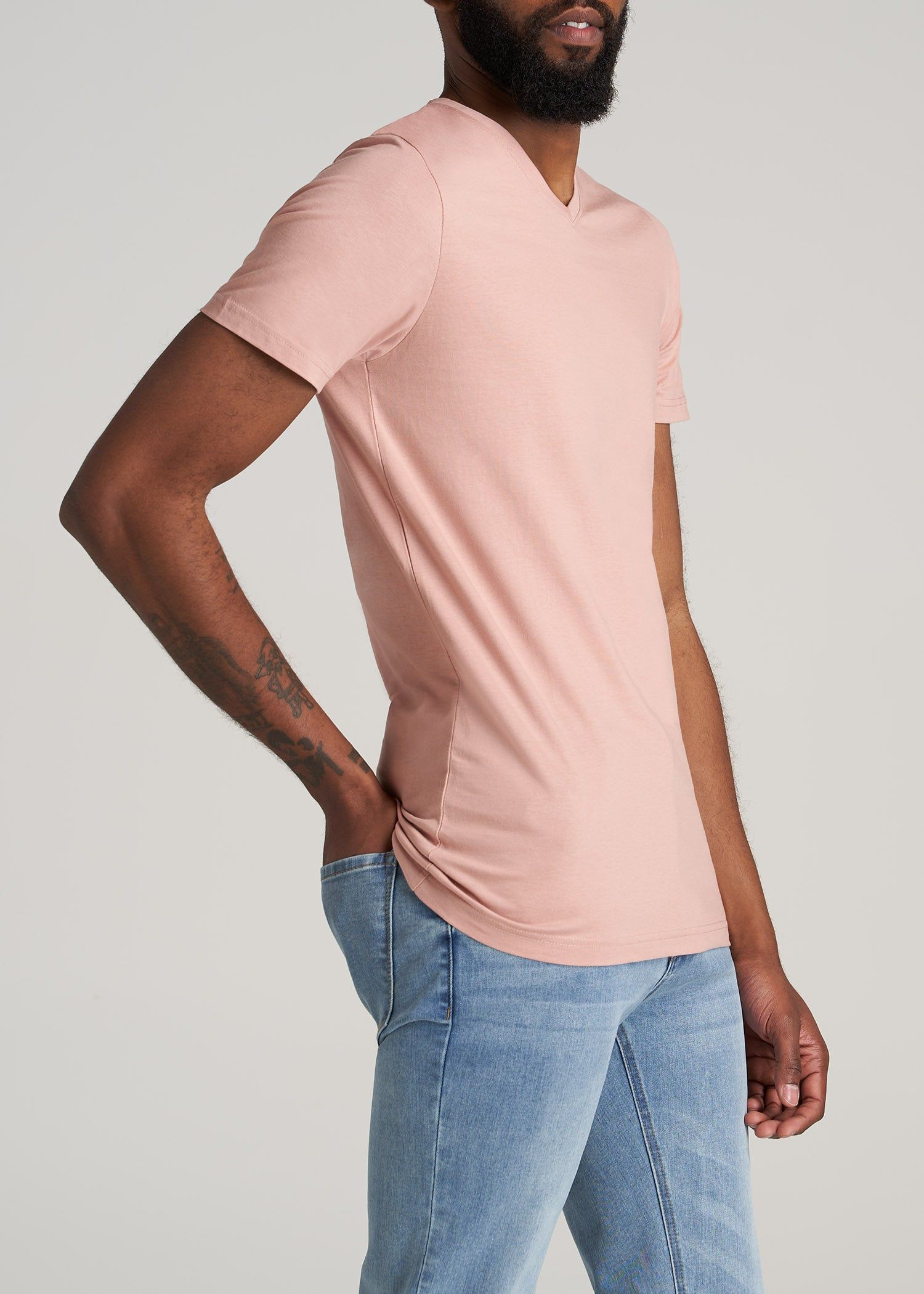The Everyday REGULAR-FIT V-Neck Tall Men's T-Shirt in Sun Bleached Brick sold by American Tall product image thumbnail 3