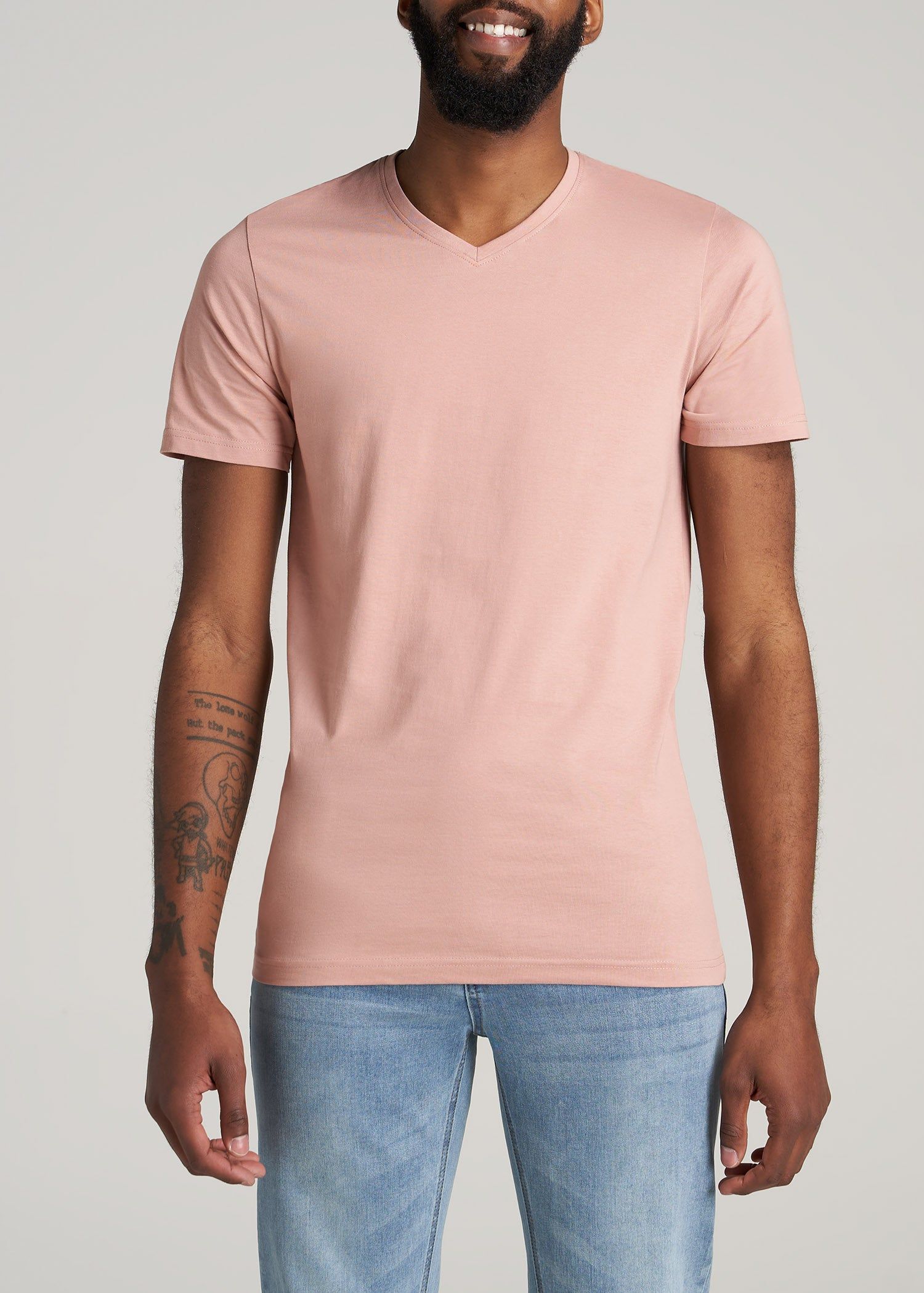 The Everyday REGULAR-FIT V-Neck Tall Men's T-Shirt in Sun Bleached Brick sold by American Tall