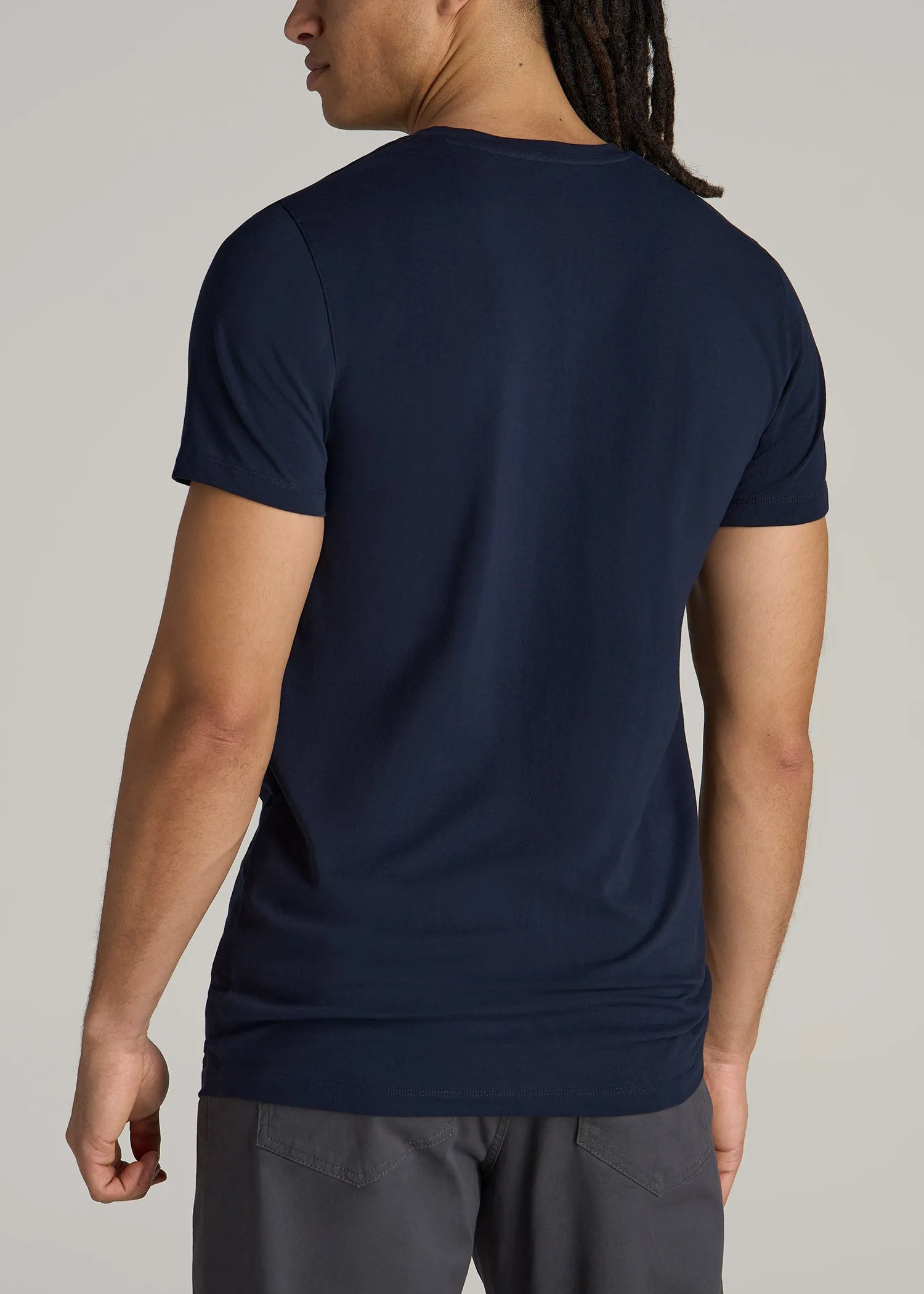 The Essential MODERN-FIT V-Neck Tee for Tall Men in True Navy sold by American Tall product image thumbnail 5