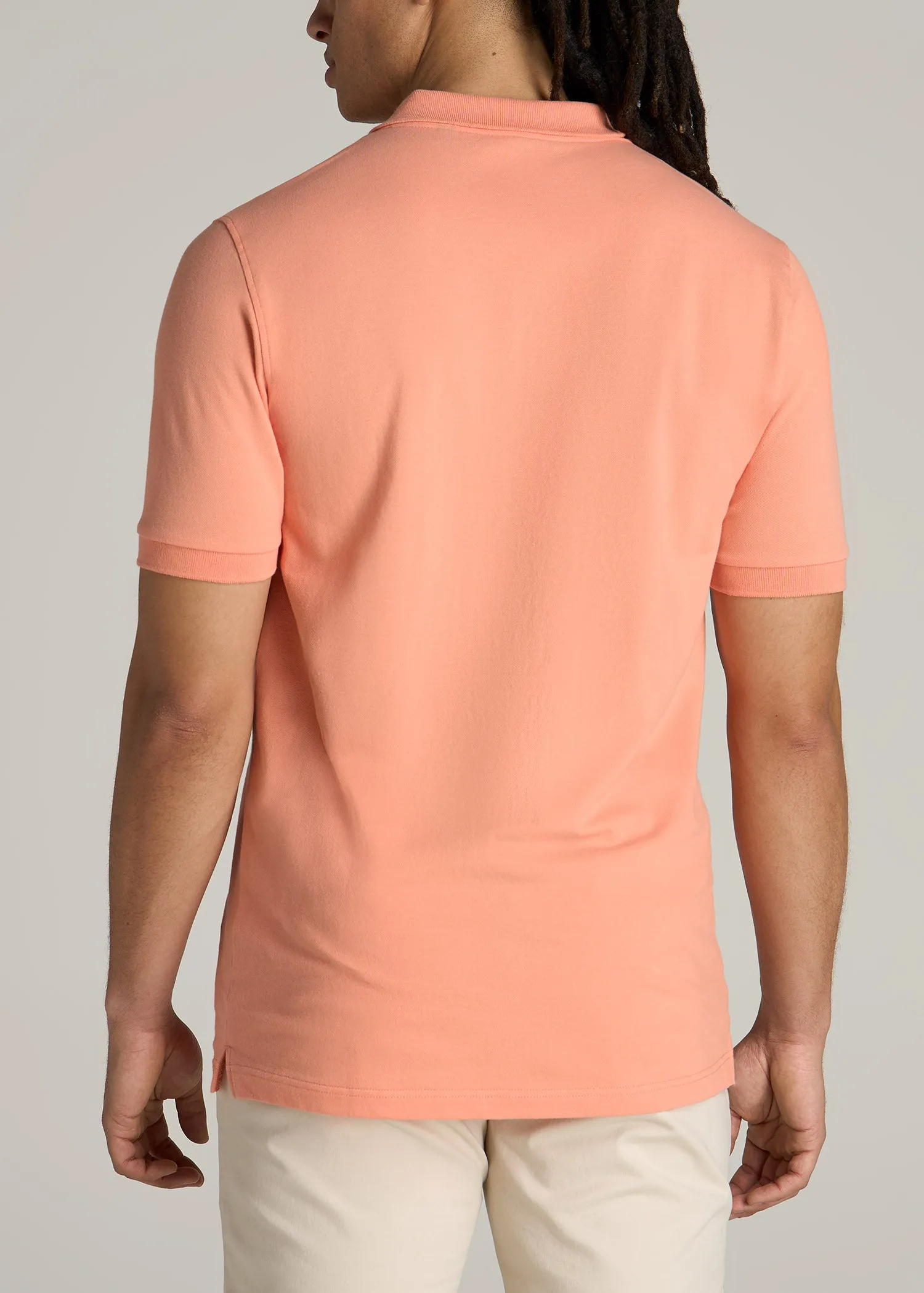 Men's Tall Classic Polo with Embroidered Logo in Apricot Crush sold by American Tall product image thumbnail 5