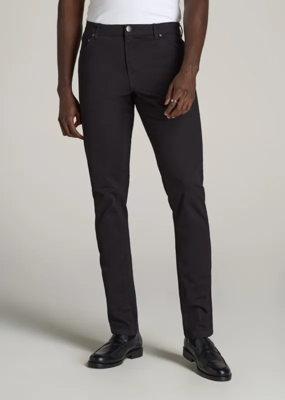 Dylan Slim Fit Five-Pocket Pants For Tall Men in Black sold by American Tall