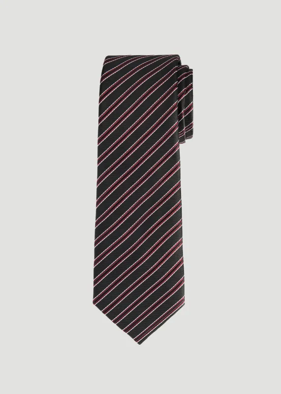Dress Ties for Tall Men in Burgundy Stripe sold by American Tall