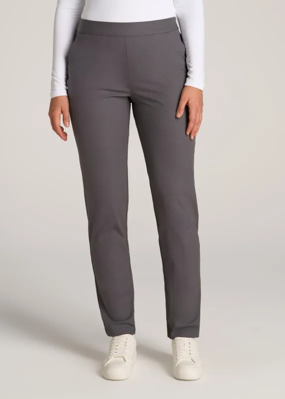 Pull-on Traveler Pants 2.0 for Tall Women in Light Ash sold by American Tall