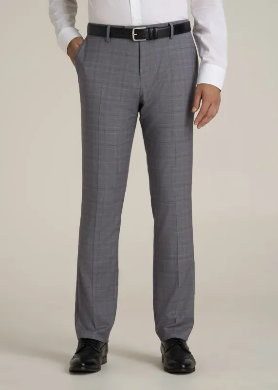 Suit Trousers for Tall Men in Light Grey Plaid sold by American Tall