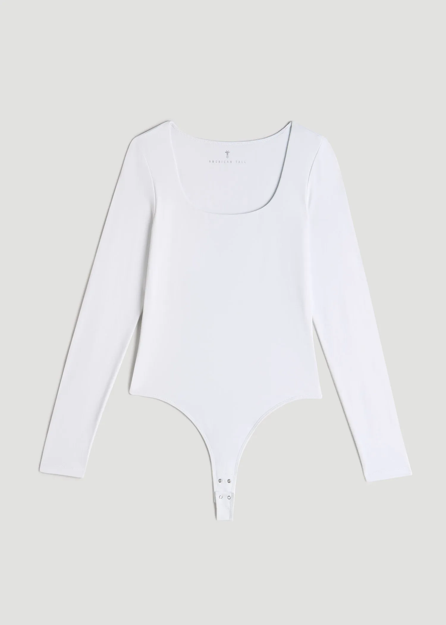 Long Sleeve Square Neck Bodysuit for Tall Women in Bright White sold by American Tall product image thumbnail 5