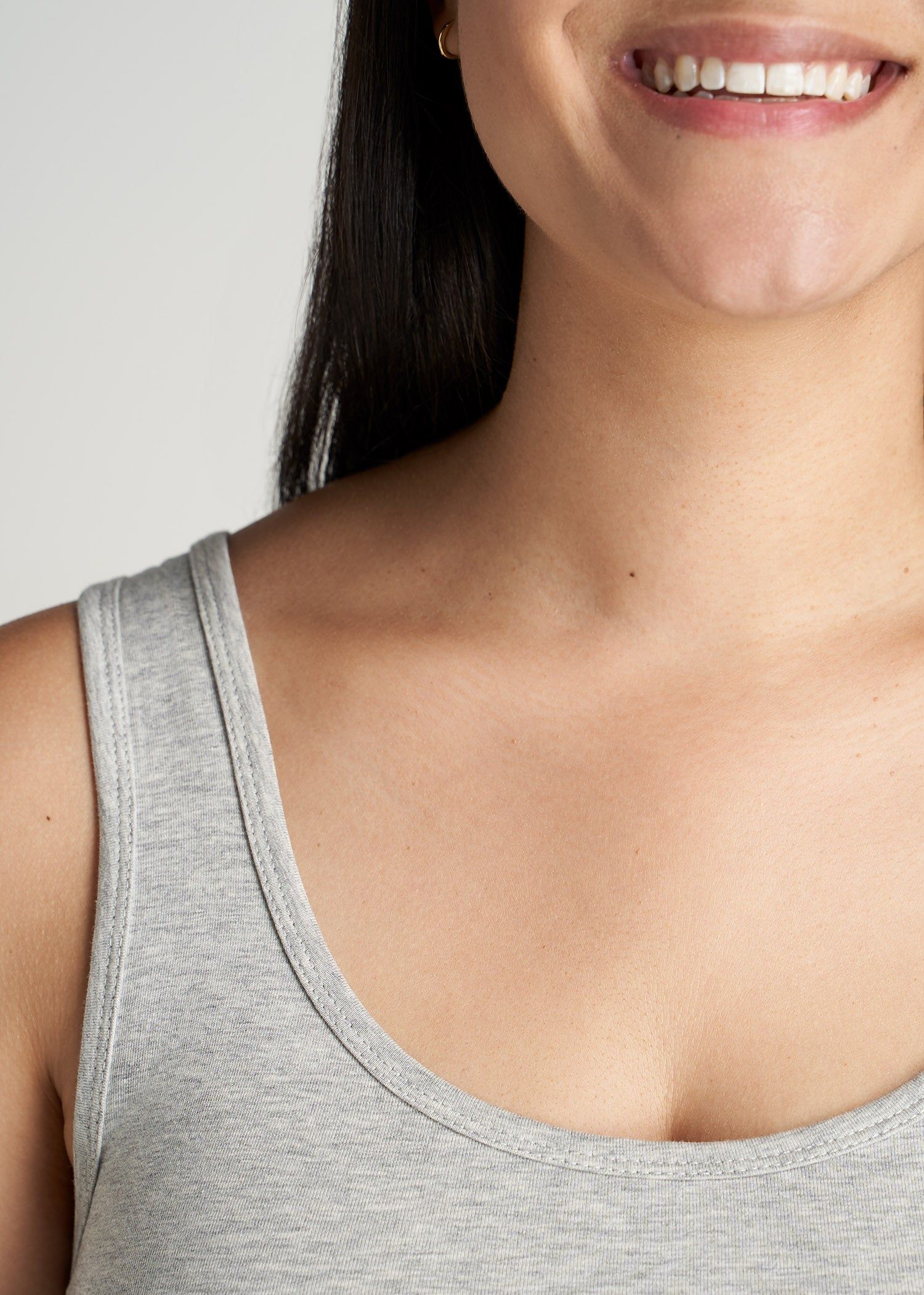 Jersey Tank in Grey Mix - Women's Tall Tank Tops sold by American Tall product image thumbnail 2