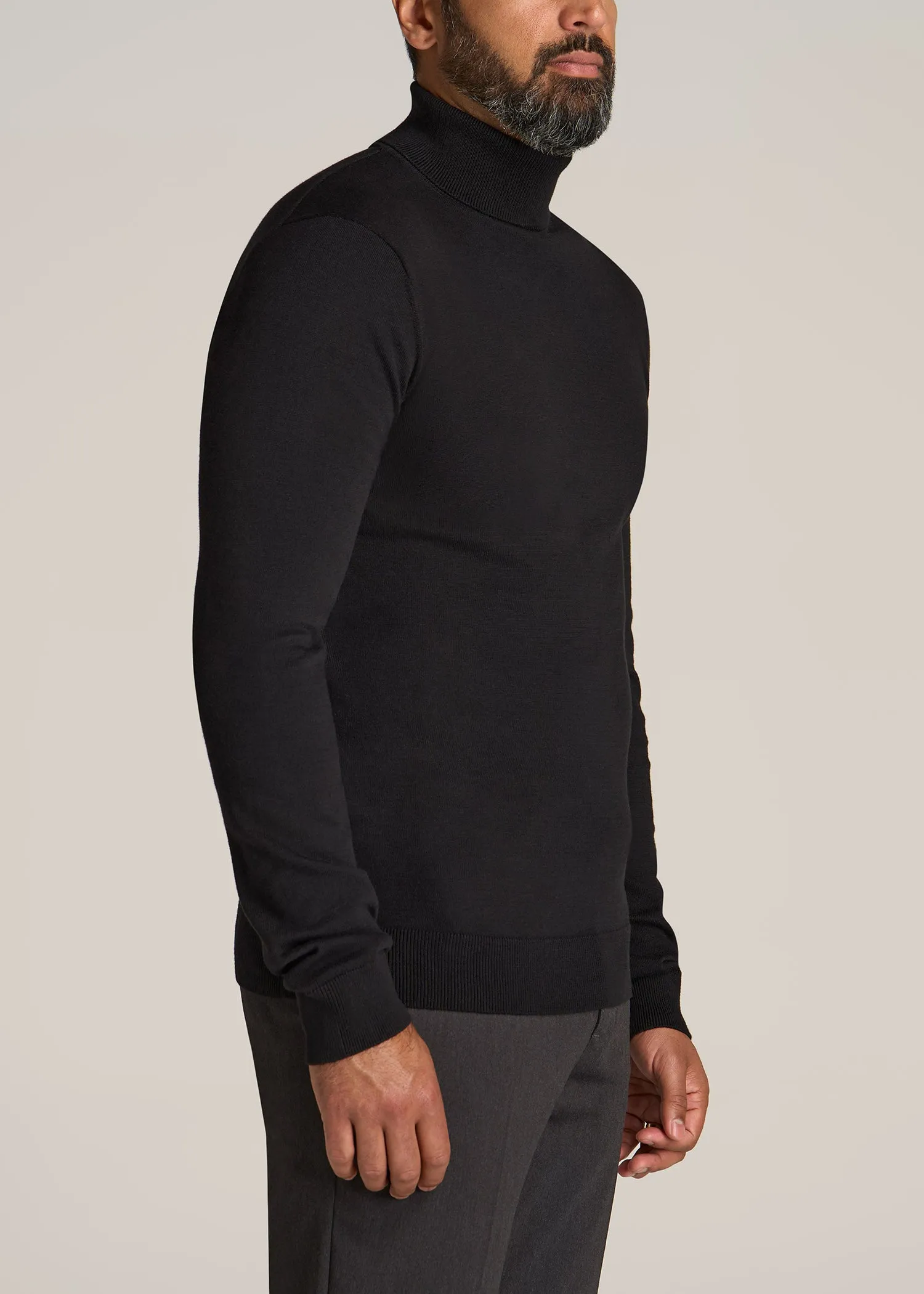 Turtleneck Sweater for Tall Men in Black sold by American Tall product image thumbnail 3