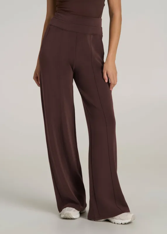 Soft Motion Wide Leg Ultra High Rise Pant for Tall Women in Espresso sold by American Tall