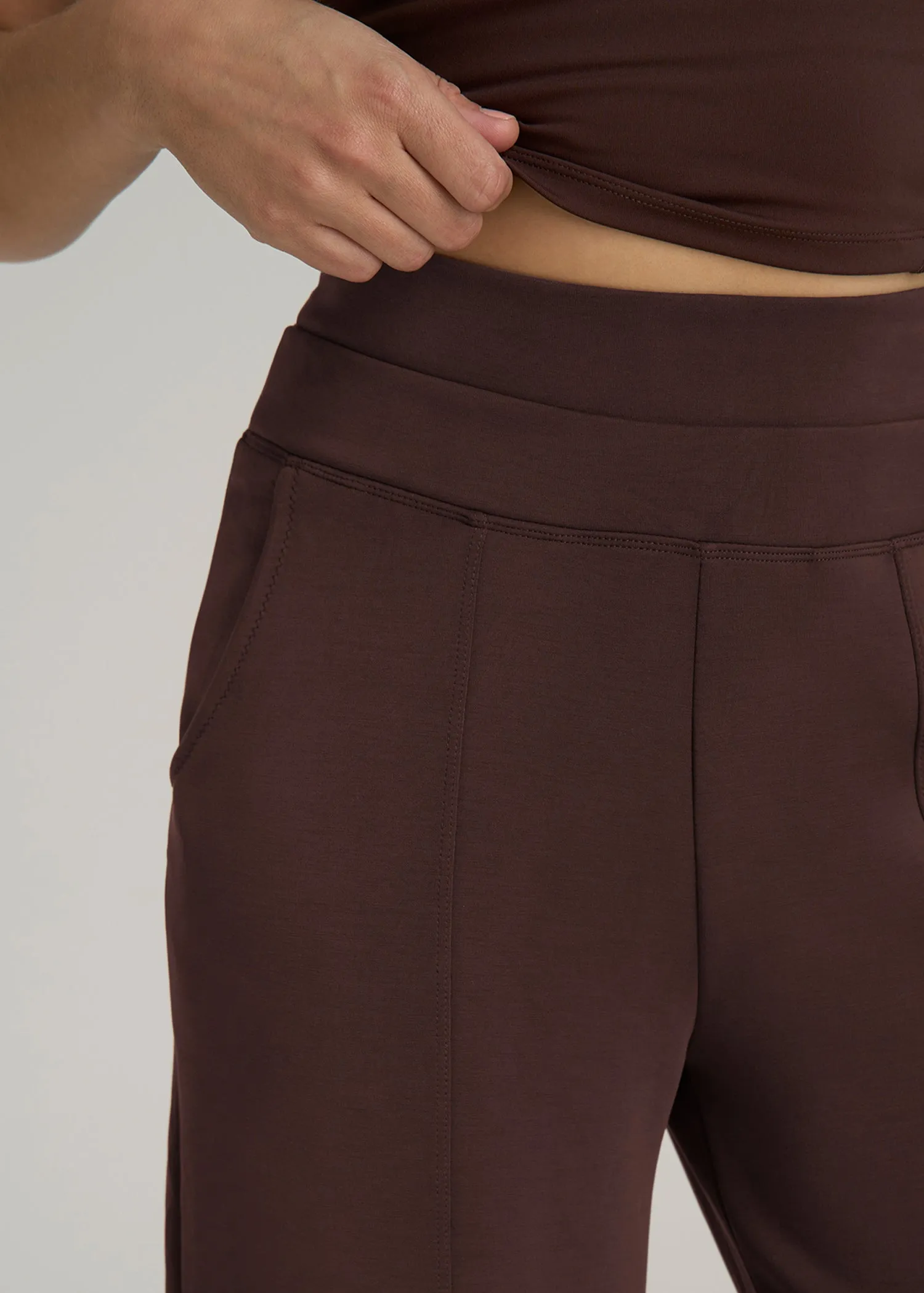 Soft Motion Wide Leg Ultra High Rise Pant for Tall Women in Espresso sold by American Tall product image thumbnail 2