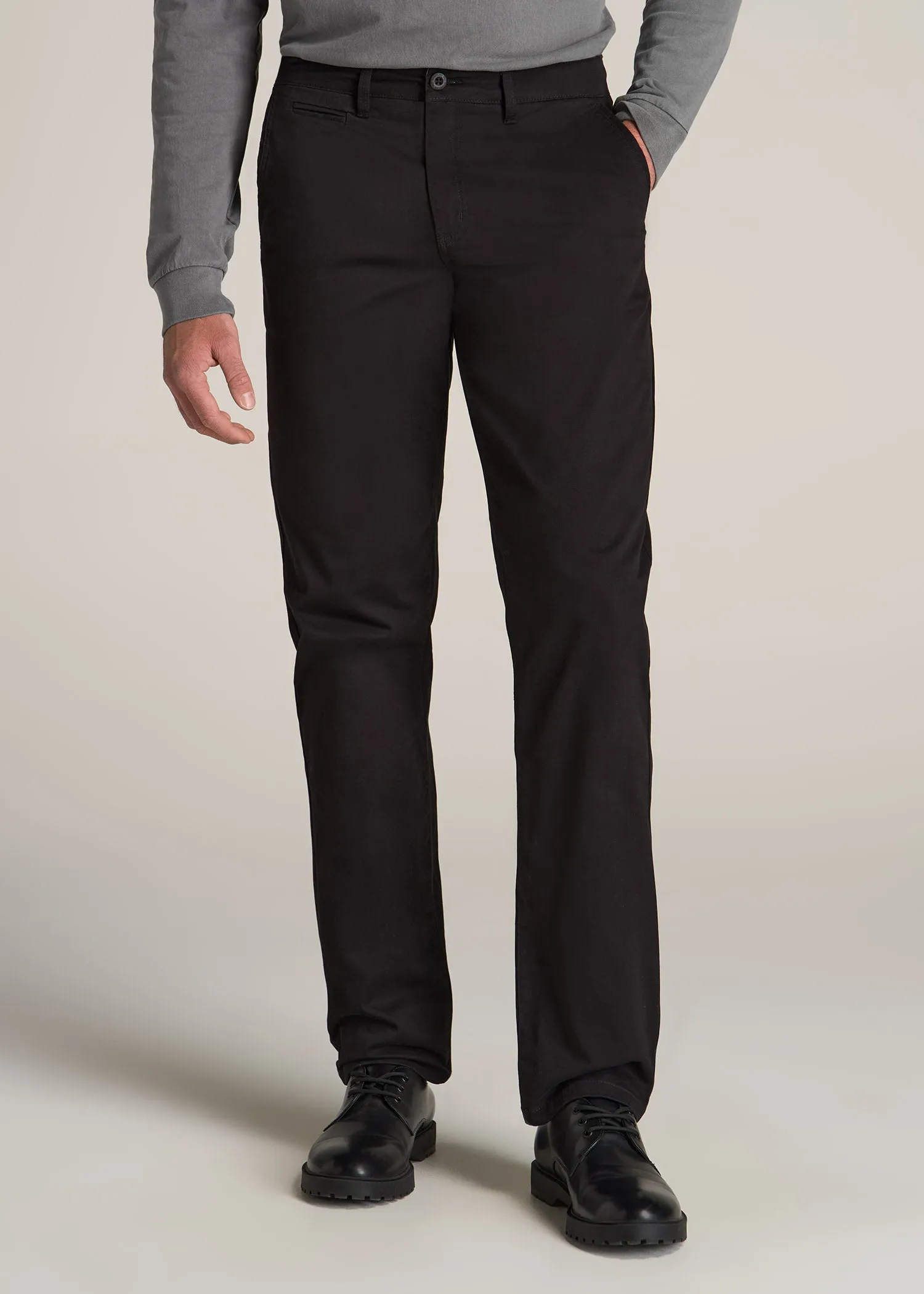 J1 STRAIGHT Leg Chinos for Tall Men in Black sold by American Tall
