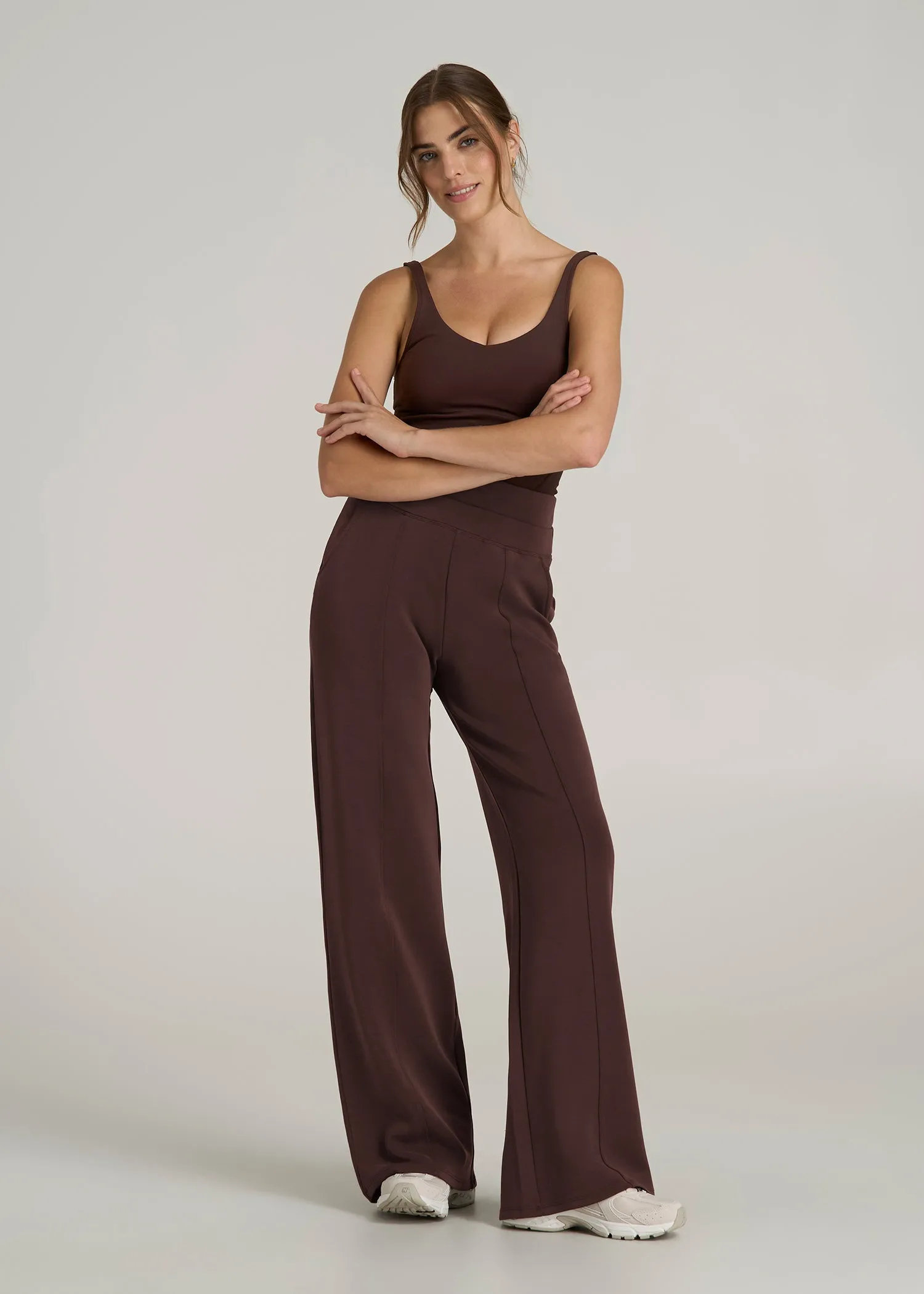 Soft Motion Wide Leg Ultra High Rise Pant for Tall Women in Espresso sold by American Tall product image thumbnail 4