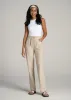 Pull-On Straight Leg Knit Pants for Tall Women in Stone sold by American Tall