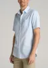 Seersucker Tall Men's Short Sleeve Shirt in Light Blue Stripe sold by American Tall